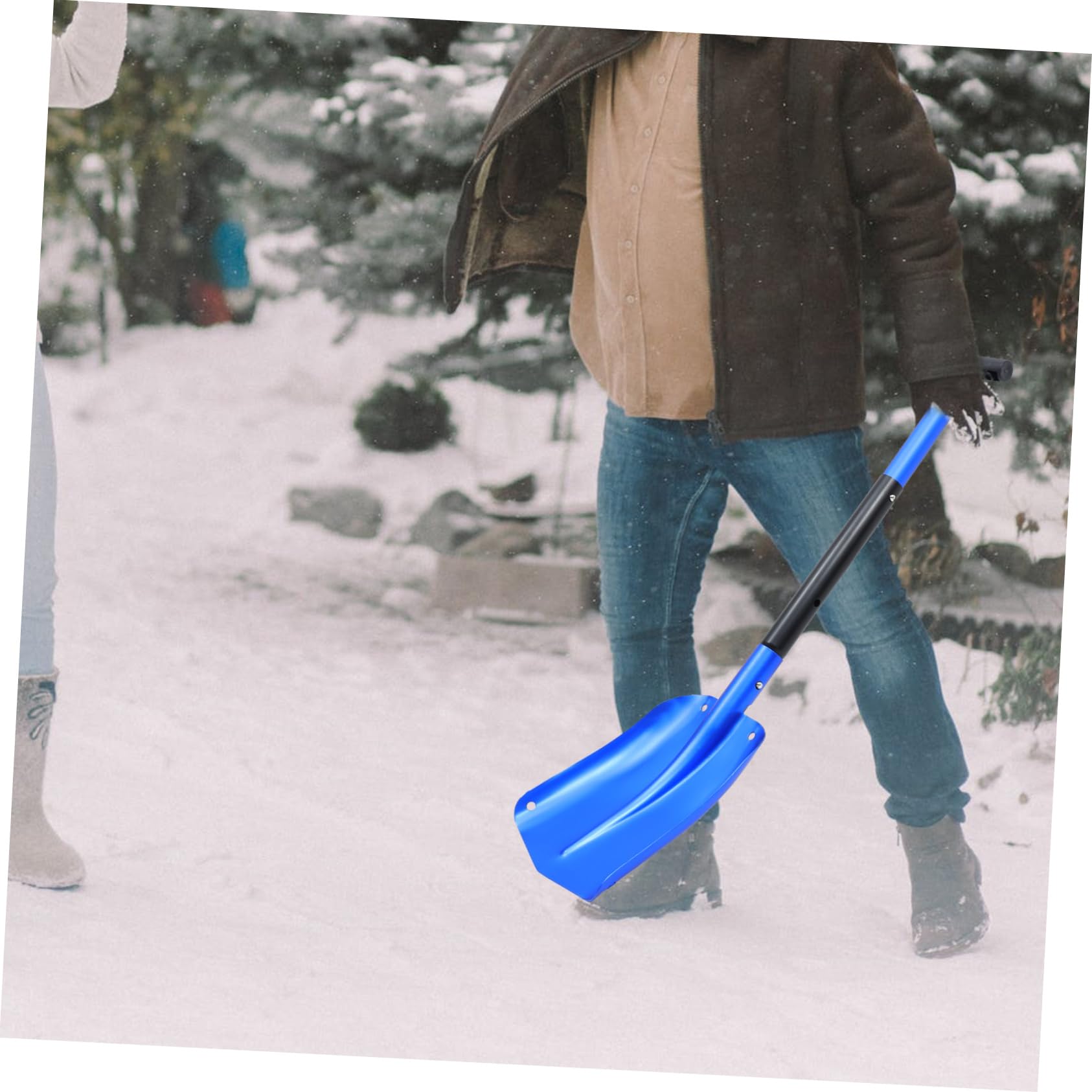 Pala da Neve Antiscivolo Manico Ergonomico in Lega di Alluminio, Pala Multiuso per Auto, Giardino e Emergenza Invernale