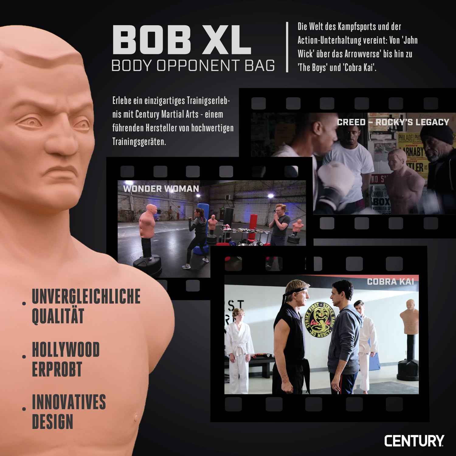 Century Original BOB XL Boxdummy - Höhenverstellbar & authentische Vinylhaut - 152 bis 208cm