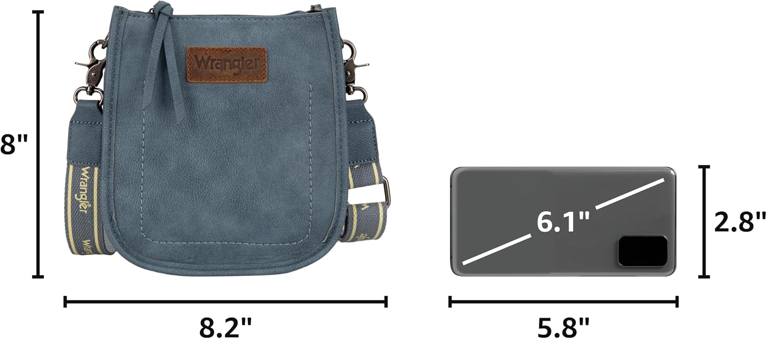 Wrangler Crossbody Purse for Women, Small Shoulder Bag with Wide Strap image 3