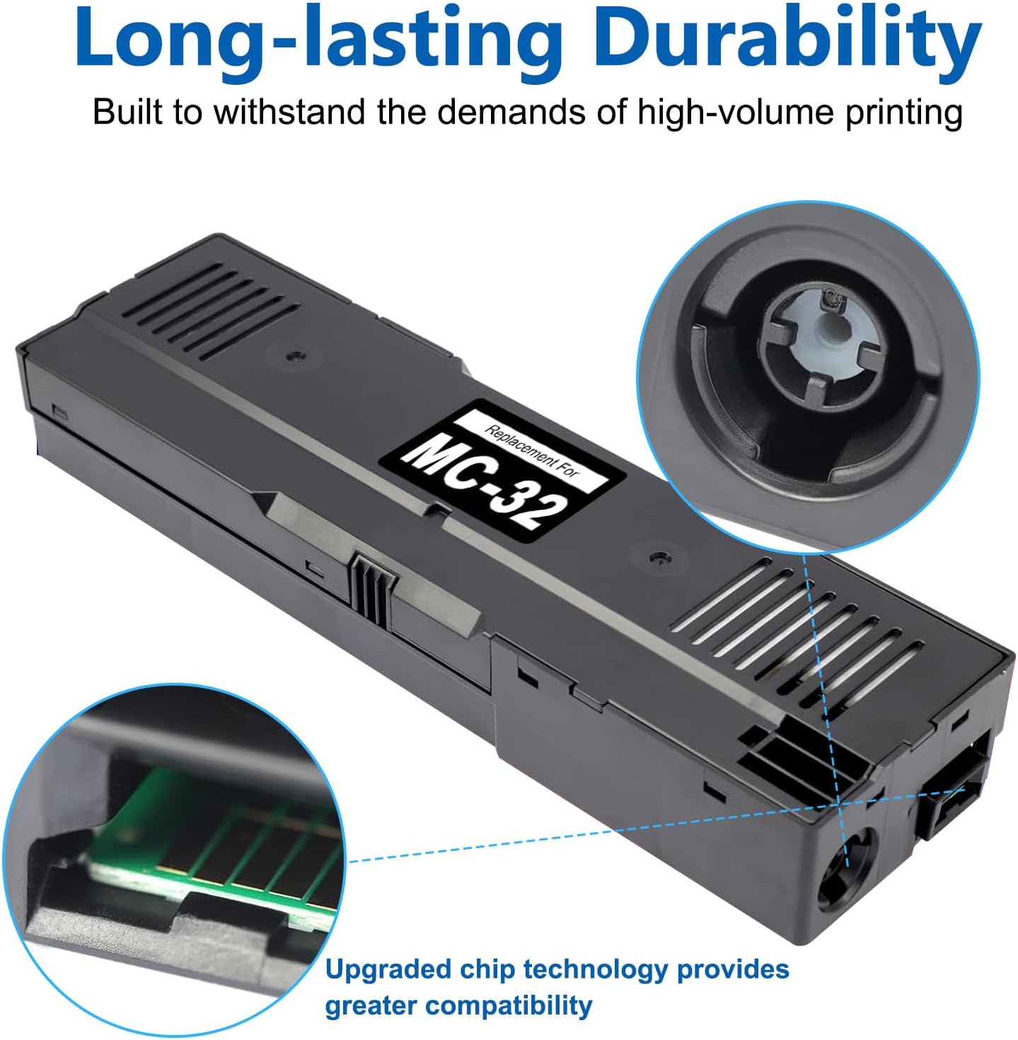 MC-32 Maintenance Cartridge Replacement for Canon Imageprograf TC-20 TC-20M TC-5200 TC-5200M, Upgraded MC32 Ink Maintenance Box Ink Waste Tank