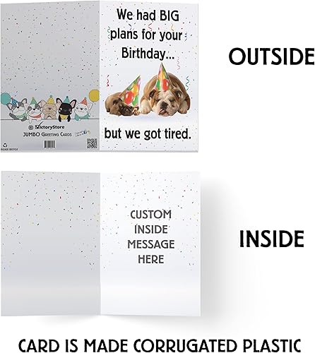 Miniatura 3 de VictoryStore Tarjeta de feliz cumpleaños personalizada jumbo de 3 pies, We Had BIG Plans But We Got Tired, tarjeta de 2 pies x 3 pies, se envía en