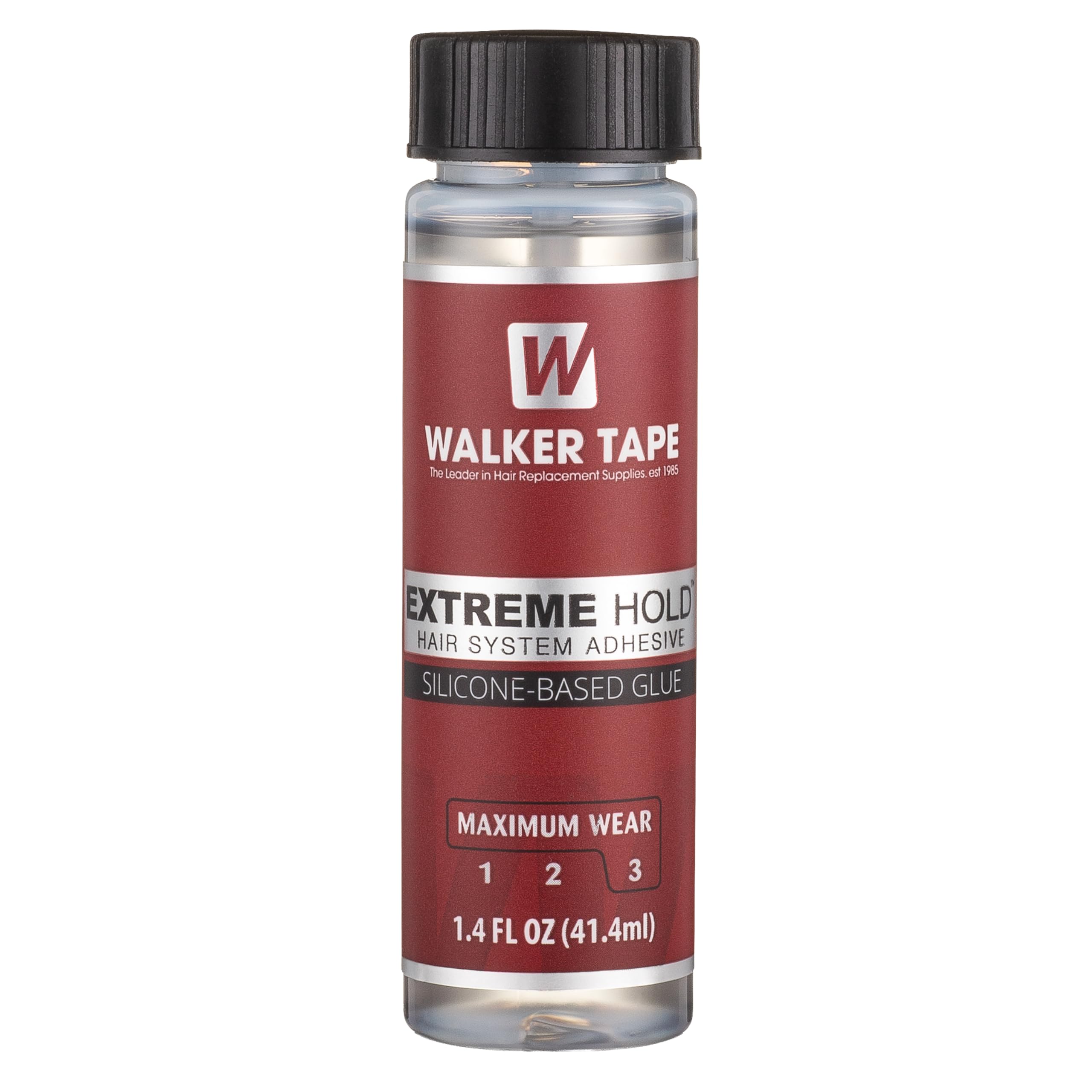 Walker Tape® Extreme Hold – 1.4 fl oz Brush-On Liquid Adhesive –Silicone-Based Wig Glue for All Hair Systems – Skin-Safe,Waterproof, Max Hold 4+ Weeks