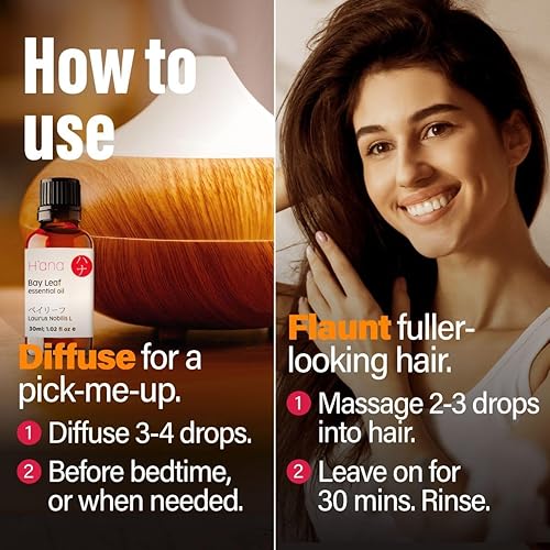 Miniatura 6 de Aceite de laurel esencial para el cabello y aceites de romero para el crecimiento del cabello, juego de aceites esenciales 100% puros de grado