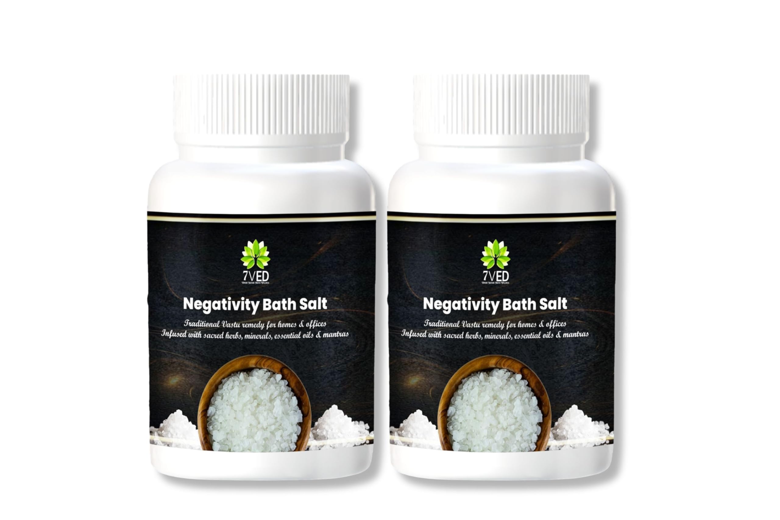 7VED Negativity/Vastu Bath Salt Pack of 2 (1kg Each) | Himalayan Pink Salt, Rock Salt, Essential Oils, Herbal Extracts & Camphor for Detox, Relaxation & Stress Relief-image-47
