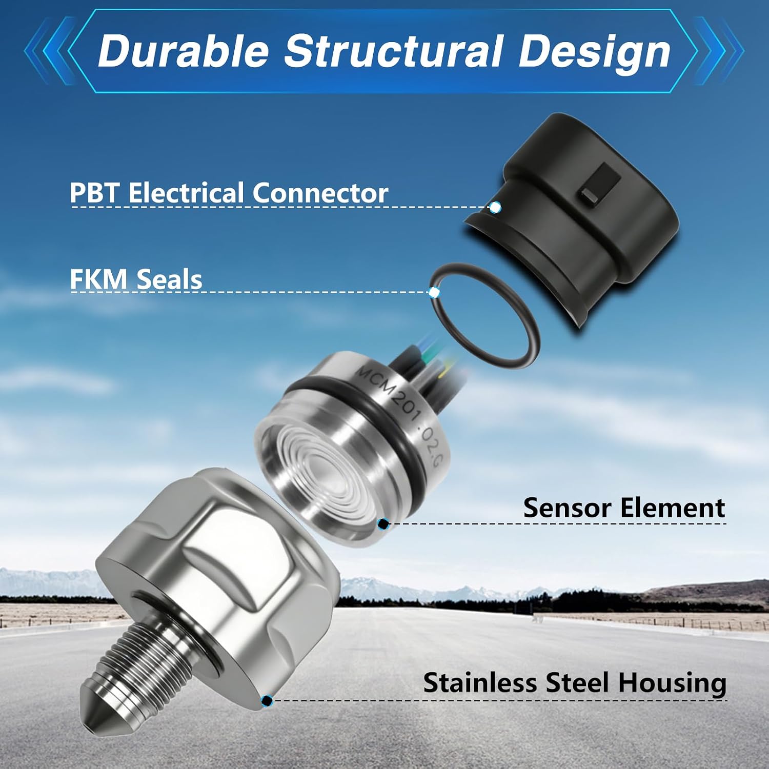 FUSCH Fuel Pressure Sensor Fuel Rail Pressure Regulator Compatible with Chevy Camaro Colorado Equinox Impala Orlando/GMC Canyon Terrain/Buick LaCrosse/Cadillac ATS 2011-2017 Replace#: 12635273 5PP11-4