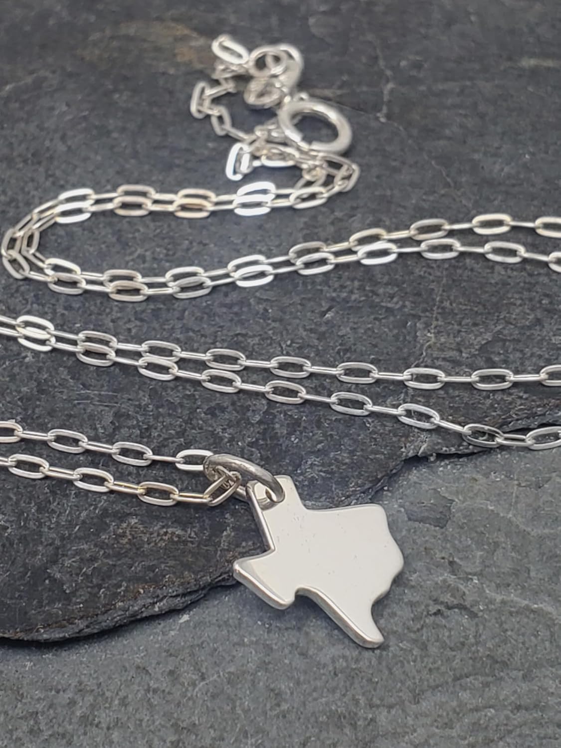 EnCharmed Sterling Silver Texas Map Flat Charm Necklace, Lone Star State Pride Pendant Jewelry, 18" - Image 6