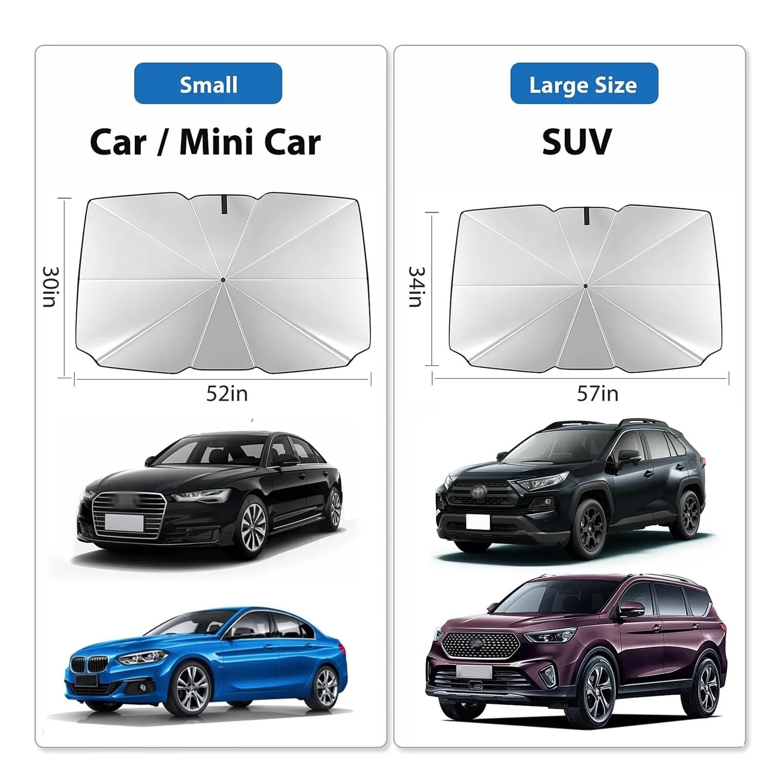 Parasole Parabrezza Anteriore 2024 Parasole Per Parabrezza Auto Anti UV Pieghevole