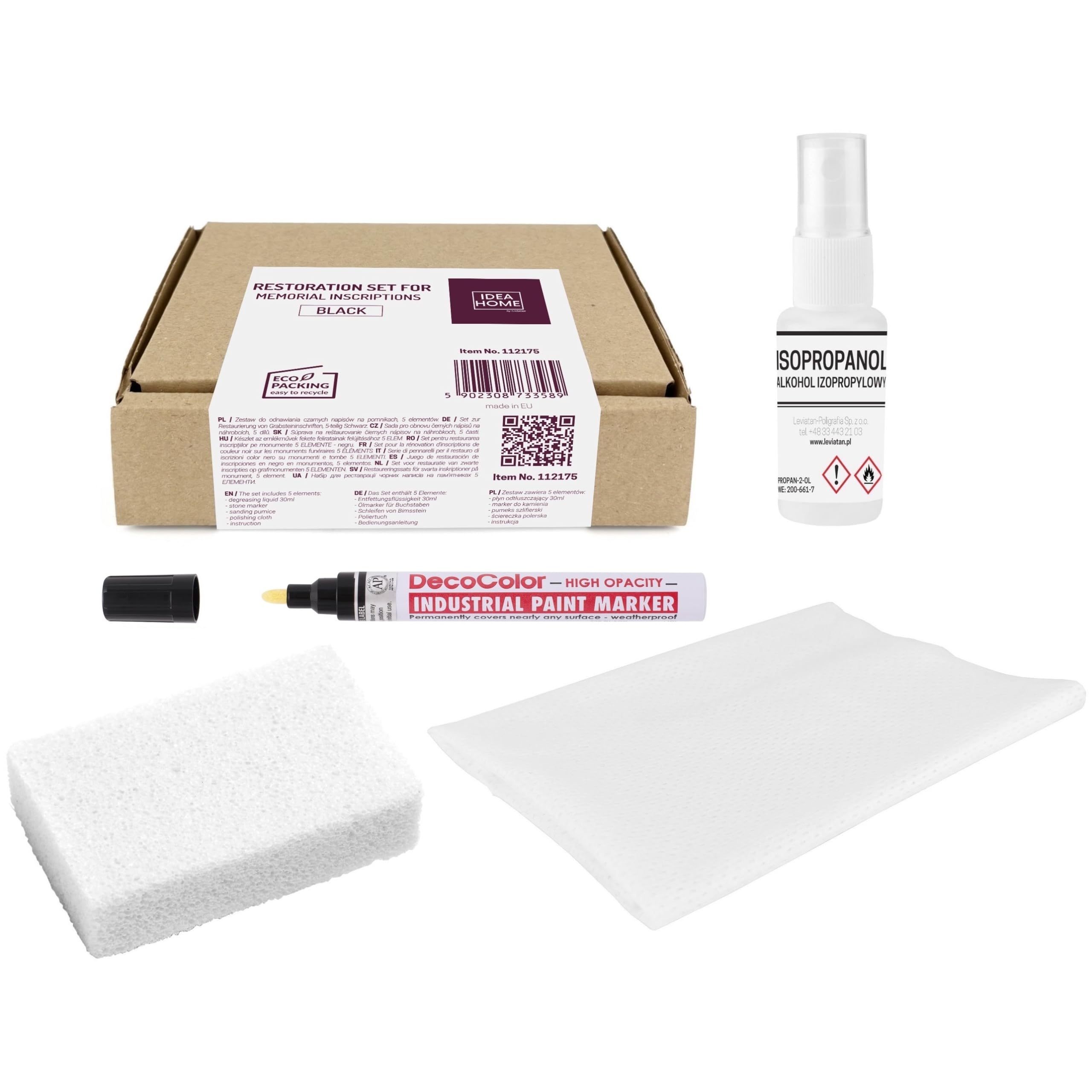 LEVIATAN Gravestone Restoration Kit - Inscription Restoration Kit - Inscription Restoration Gravestone Renewal Oil Marker, Black — image 1