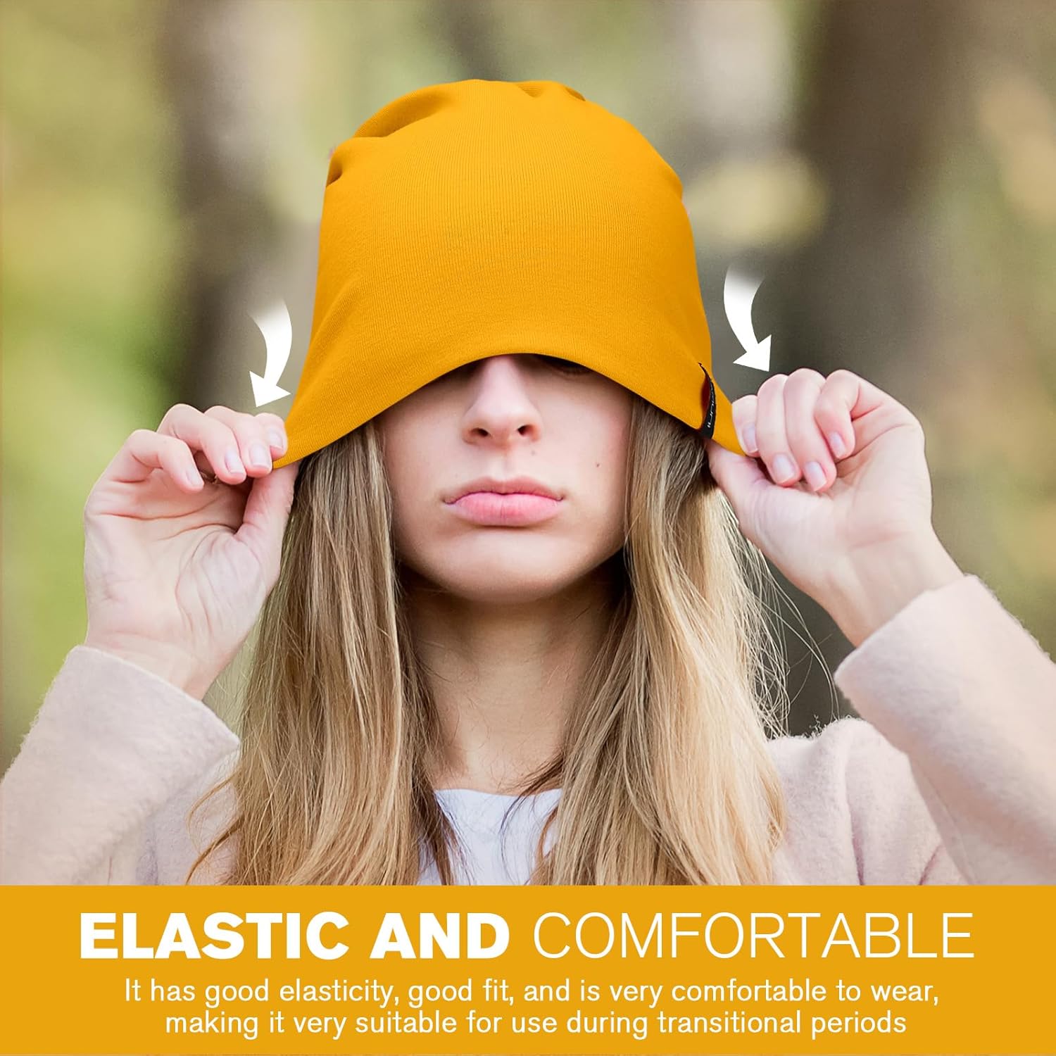 Slouchy Beanie for Women Men Soft Cotton Chemo Hats Double-Layer Warm Beanie Cap for Daily Wear & Transitional Seasons - Image 3