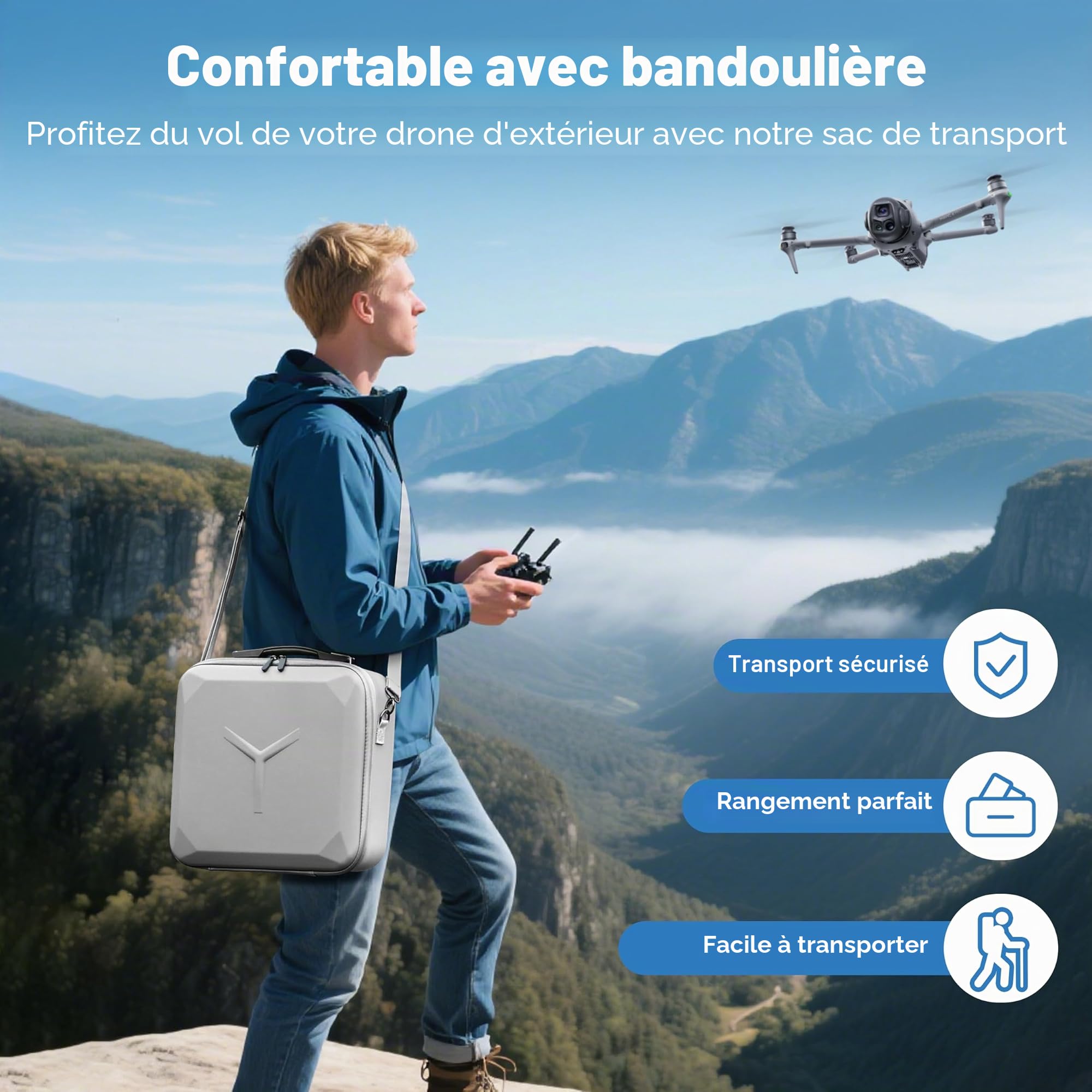 STARTRC Photo Sac de Transport Portable pour DJI Mavic 4 Pro Fly More Combo & RC Pro 2, Parfait pour Les déplacements, avec Espace de Rangement pour Accessoires tels Que Batteries et Station