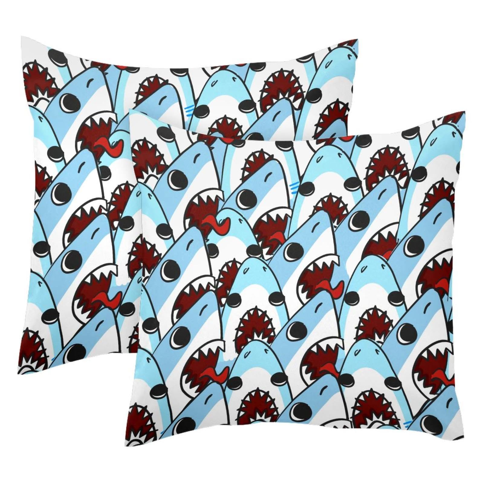 Housse de coussin velours 50x50 requin motif sans couture