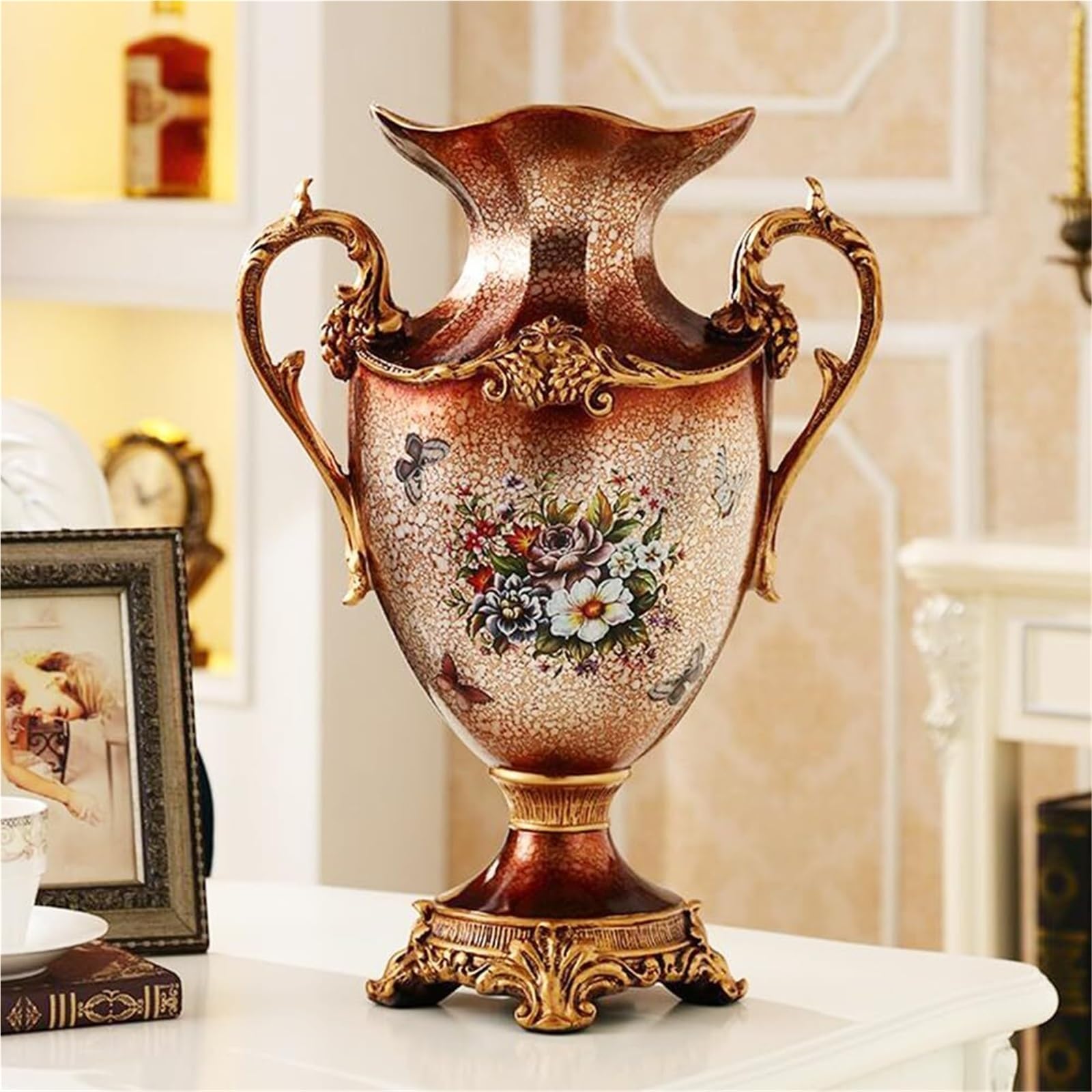Vase haut marron 19 pouces pour stabiliser vos grandes branches de décoration