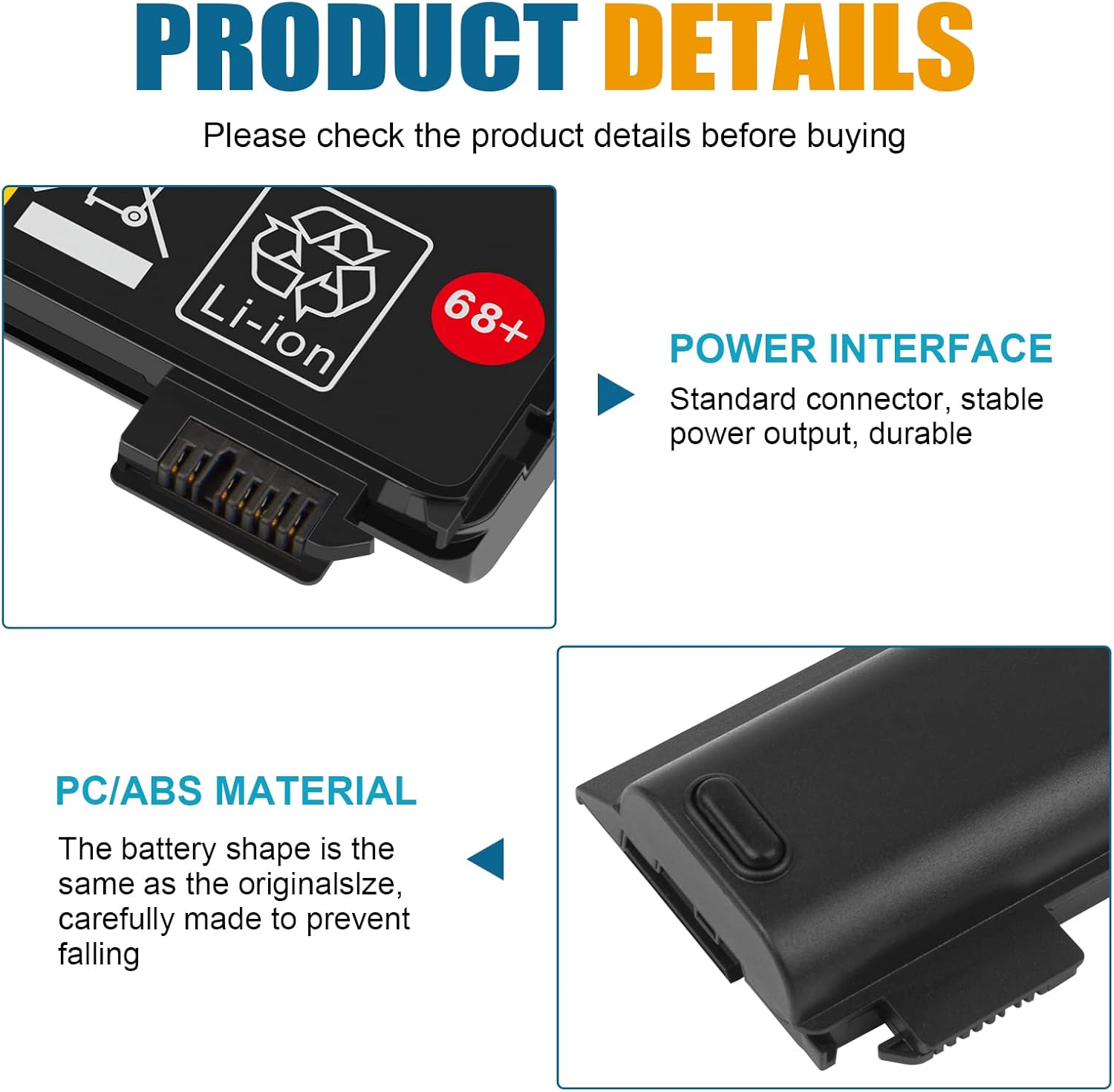 X240 Battery 68+ 45N1128 Battery Compatible with ThinkPad T440 T440s T450 T450s T460 T460P T470P T550 T560 L450 L460 L470 P50S W550s X250 X260 X270 45N1125 45N1126 45N1127 45N1129 0C52861 0c52862