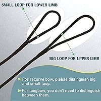 Vista 5 de Archerest Cuerdas de arco con arco, AMO de 52 a 68 pulgadas en 12, 14, 16 hebras, cuerda de arco recurvo de repuesto para arco largo tradicional