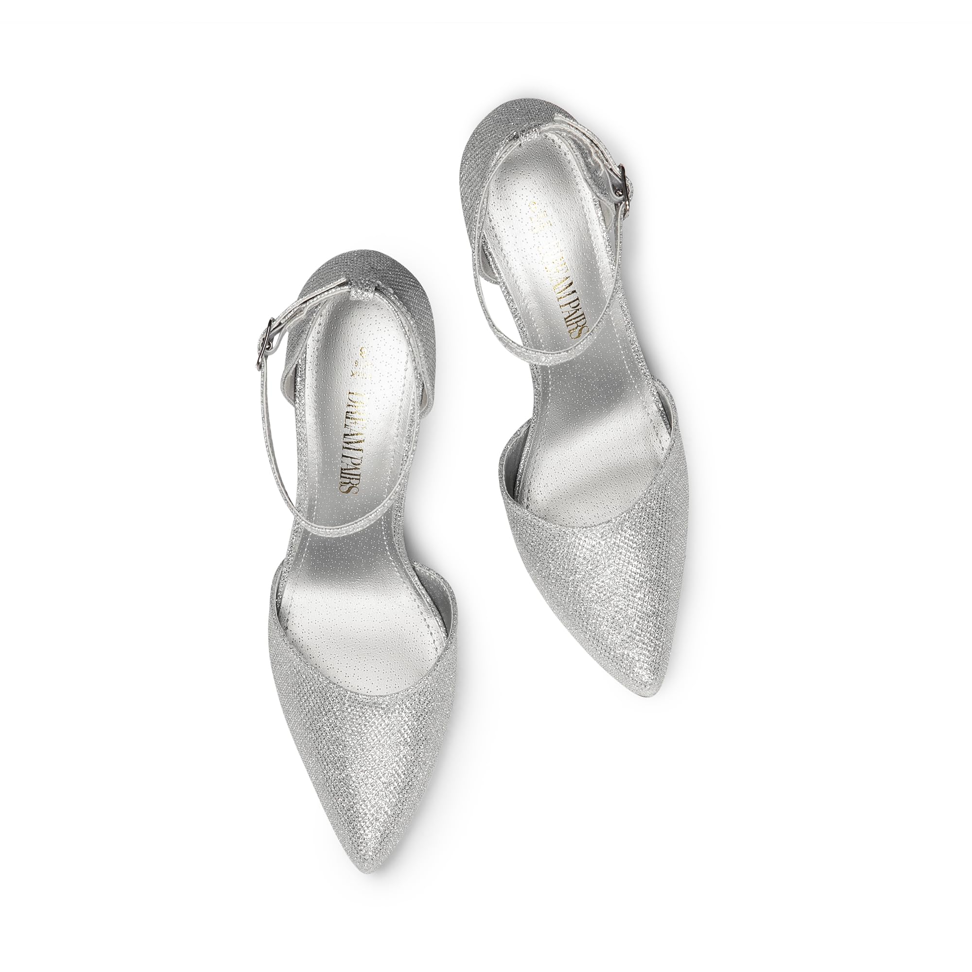 DREAM PAIRS Damen Pumps mit spitzer Zehenpartie Knöchelriemen hoher Absatz Stiletto-Absatz Hochzeitsschuhe Brautschuhe