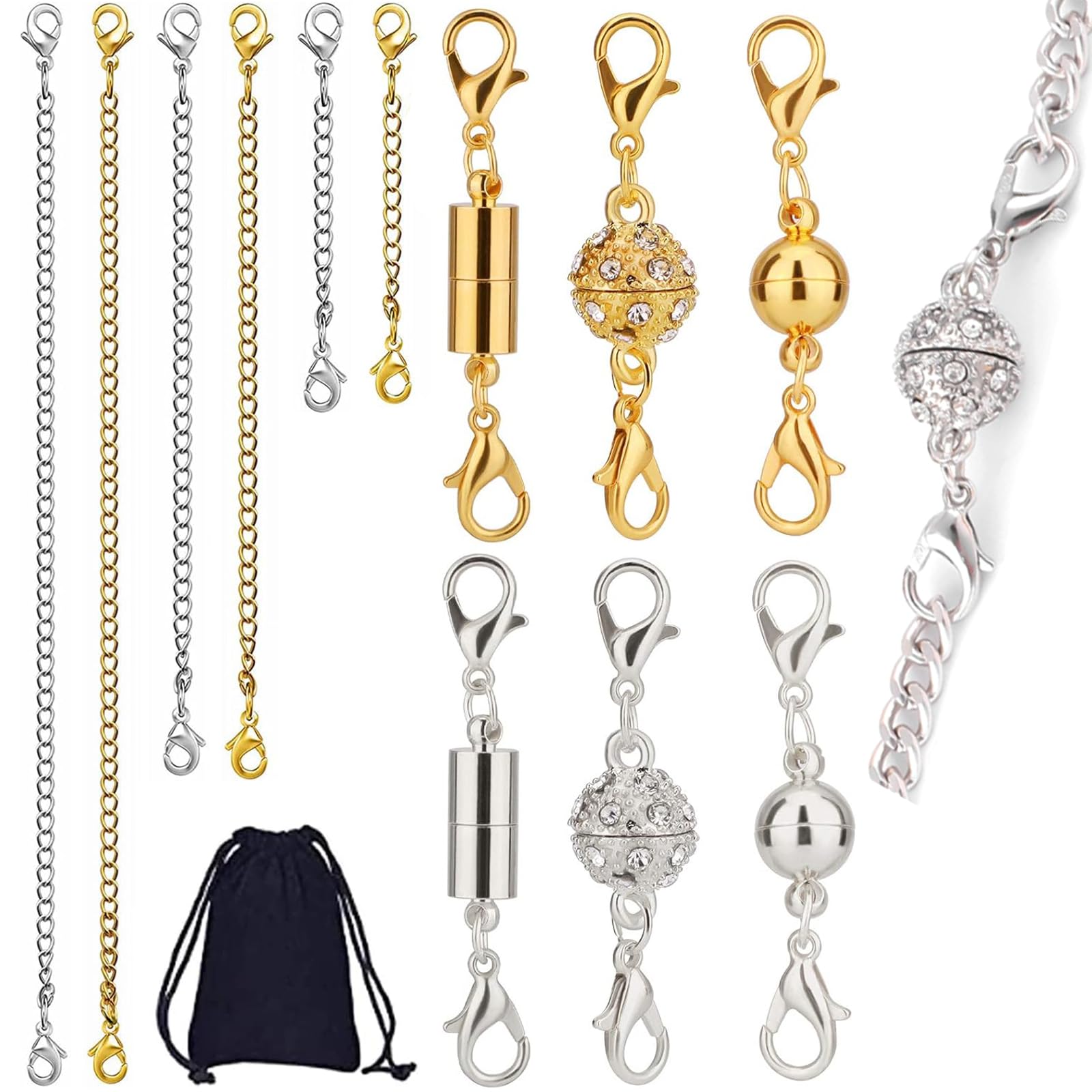 Amazon.co.jp: ネックレス 留め具 3種類6個セット ネックレス