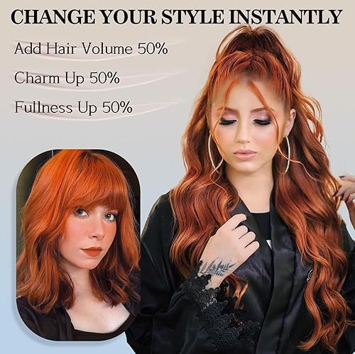 Miniatura 3 de Extensión de cola de caballo con clip de garra, extensión de cola de caballo de 24 pulgadas de largo, sintético, ondulado, natural, suave, para