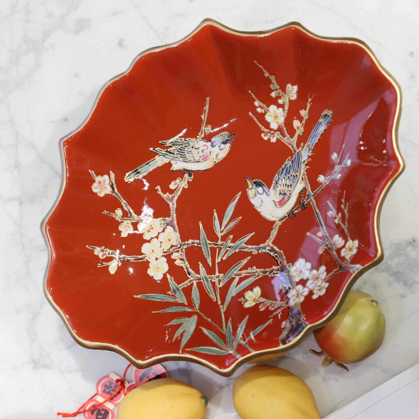 Générique Corbeille à Fruits en Porcelaine Floral Bol à Collation Décoration Coupe de Fruit Pour Collation, Fruits, Dessert, Cadeau de Cuisine