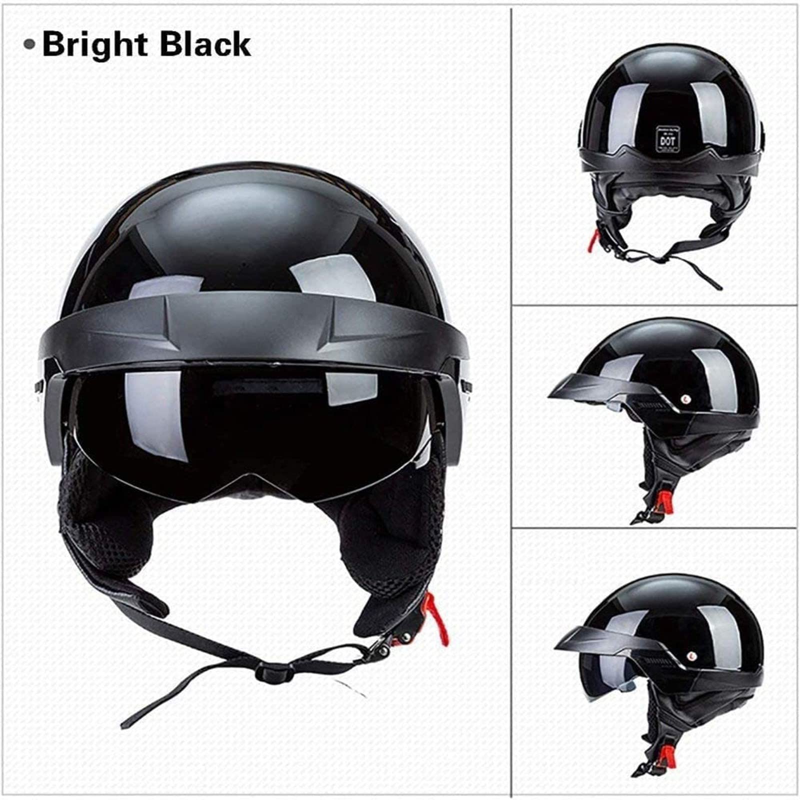 Caschi Moto Cromwell Jet e Demi-Jet Brain - cap Casco Moto Aperto Casco Mezzo retrò Casco Ciclomotore Cruiser Chopper Scooter Crash Helmet ECE/DOT Certified