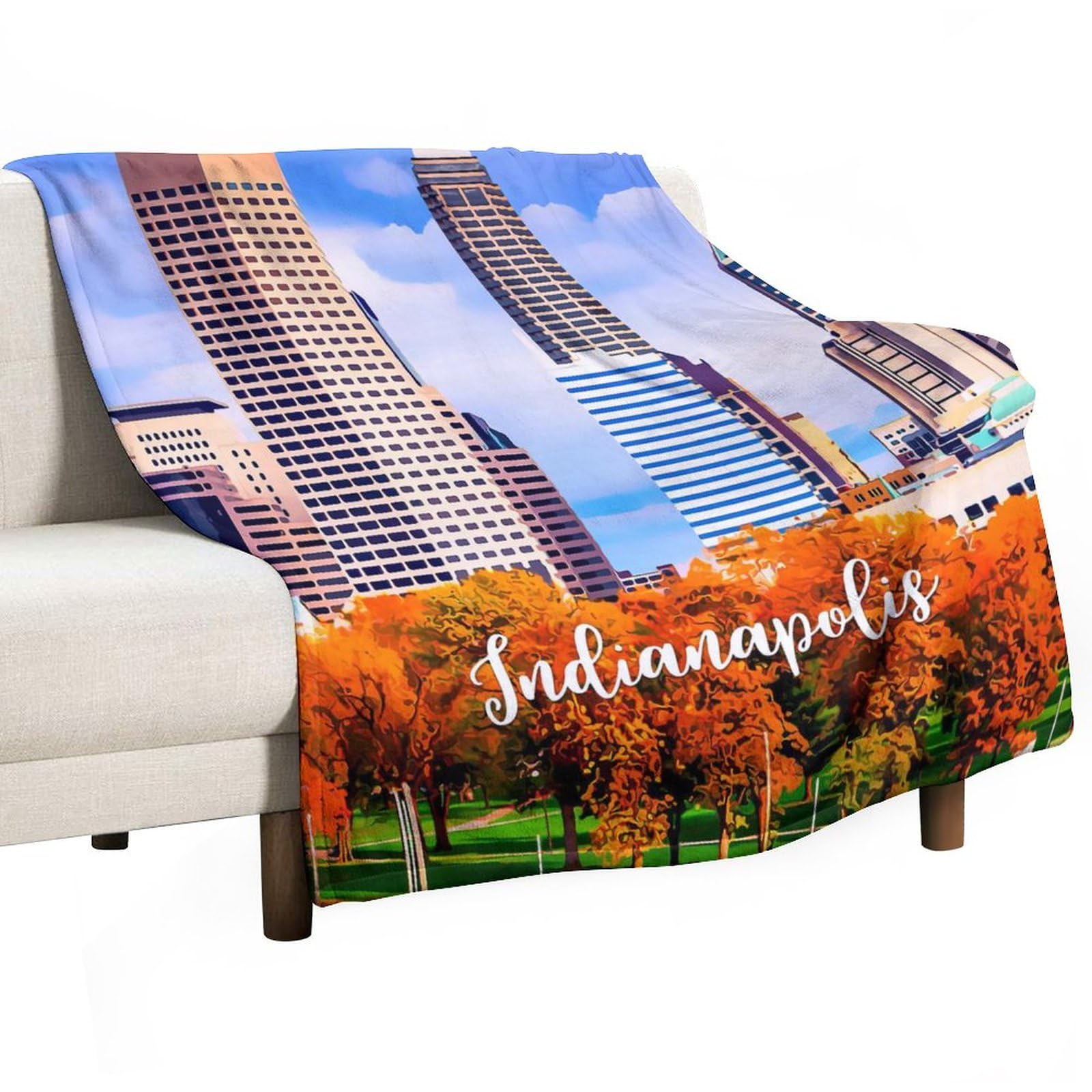 Couverture polaire Indianapolis en flanelle, le cadeau chaleureux idéal pour maman et papa