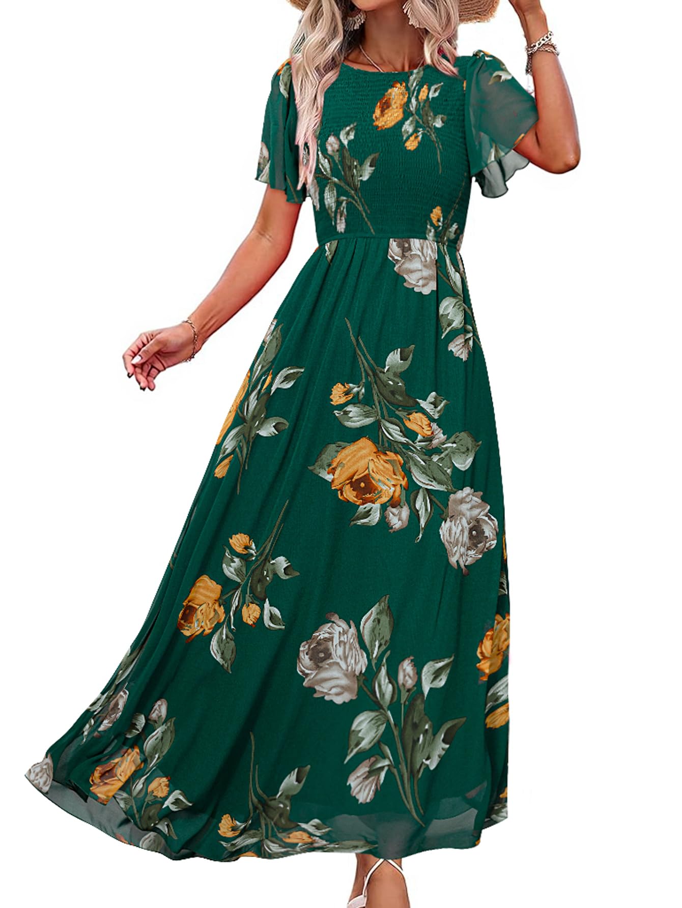 Simplee Floral Maxi Dress