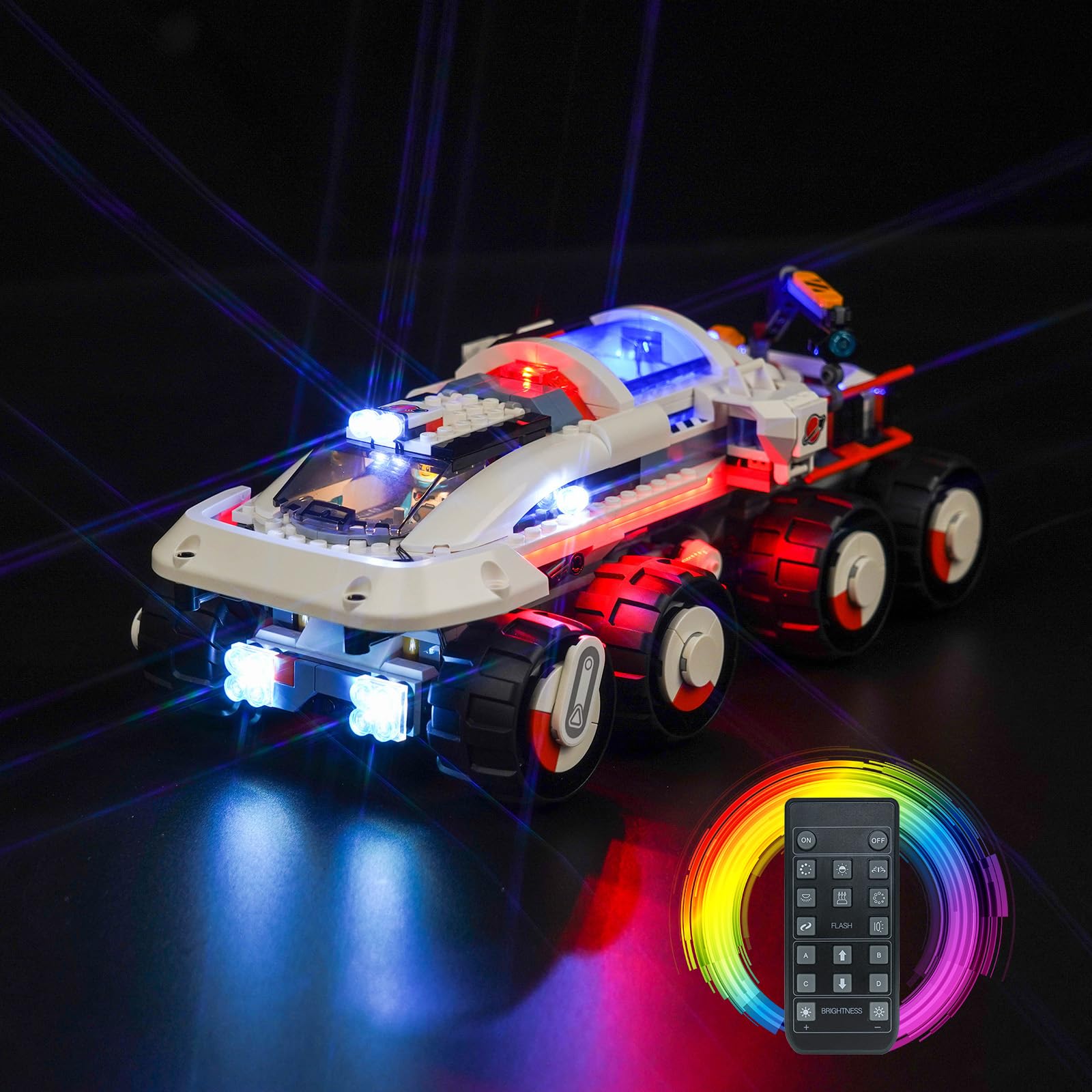 VONADO Remote Control LED Light Compatible with Lego Command Rover and Crane Loader 60432 (Lights Only, No Models) RC Creative Lighting Set Accessories Compatible with Lego 60432 Building Set