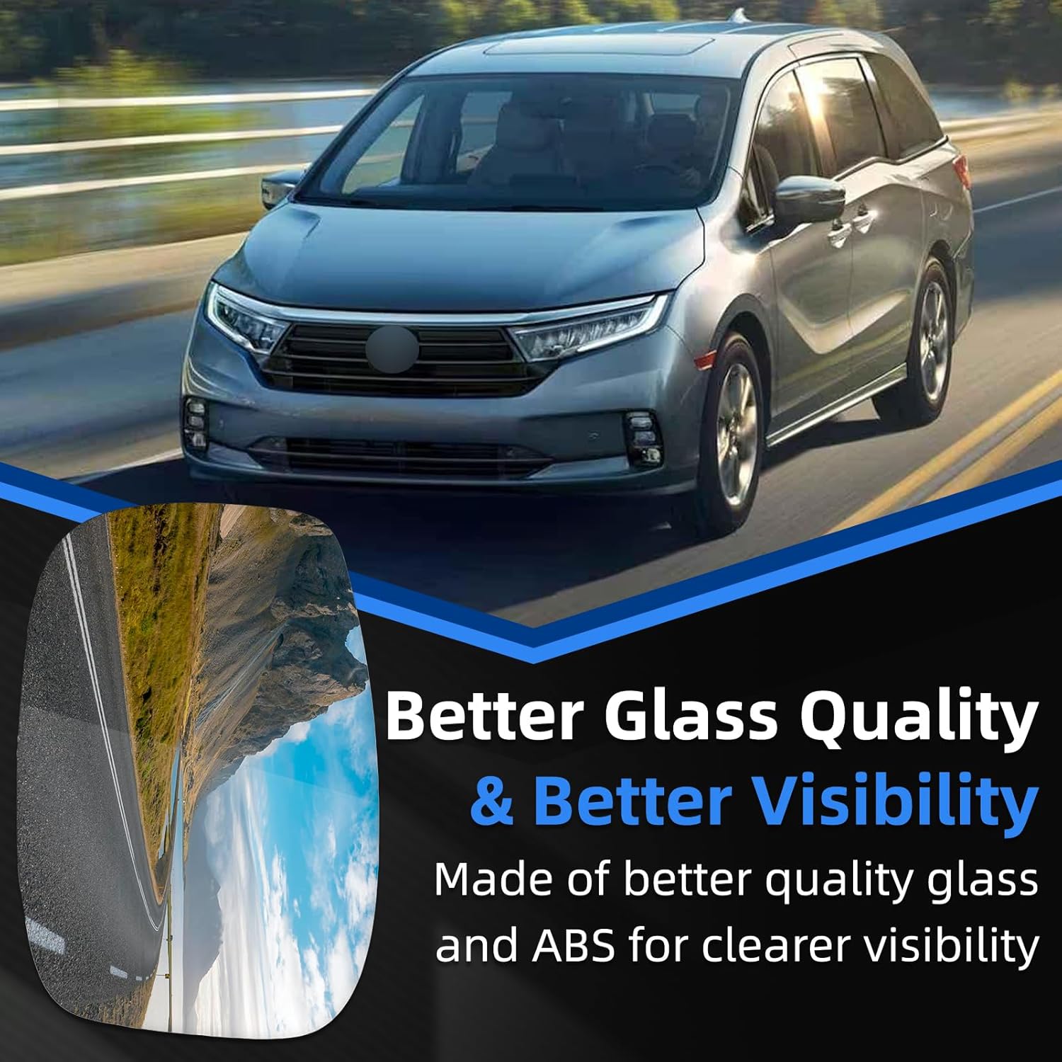 Driver Side Mirror Replacement for Honda Odyssey 2018 2019 2020 2021 2022 2023 2024 - Left Side Mirror Glass, Rear View Mirrors Glass with Power Heated