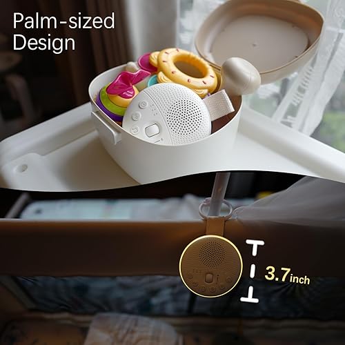 Miniatura 5 de Máquina de ruido blanco - Máquina de sonido portátil para bebés y adultos, con 21 sonidos de sueño sin bucle de calidad, luz nocturna, batería