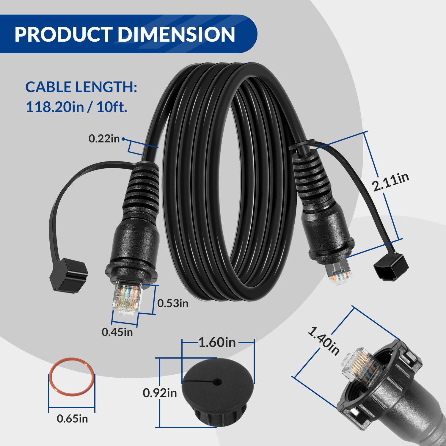 Câble de réseau marin de 3 m de rechange pour Garmin 010-10550-00, cordon Ethernet RJ45 durable (mâle vers mâle), pour Garmin ECHOMAP Plus/UHD/Ultra, pour GCV 10/GCV 20/c, pour GPSMAP/Panoptix