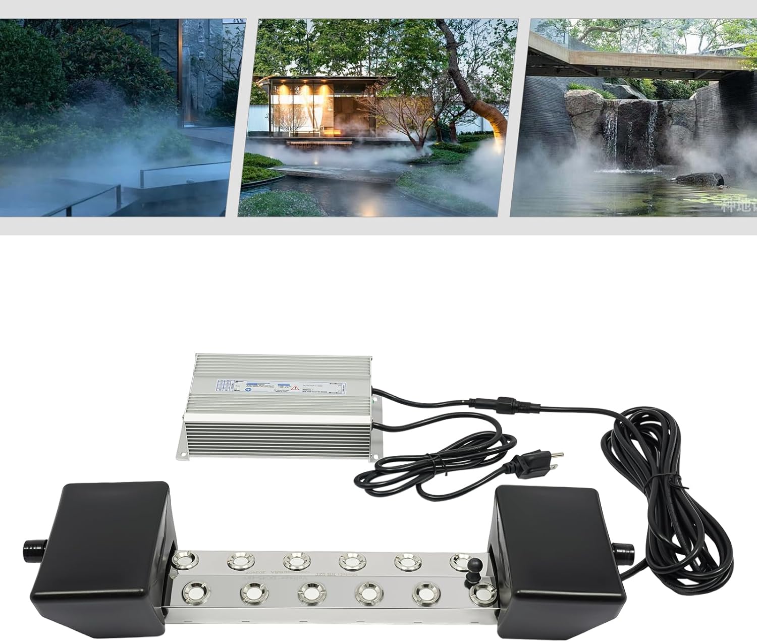 DreamRcoach 12 Head Ultrasonic Fogger, 400W Mist Maker Fogger, Atomization Area: 7㎡/ 75.35ft², Ultrasonic Fog Machine with 2 Buoys for Greenhouse, Garden, Lawn, Pond, Water Fountain