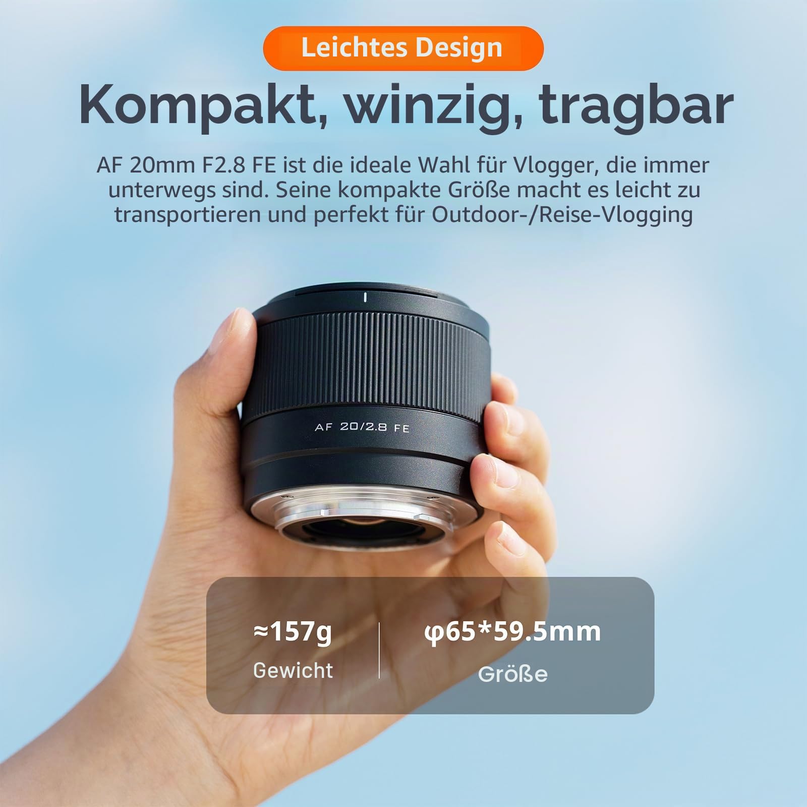 VILTROX AF 20mm F2.8 FE für Sony E Mount Vollformat Objektiv Prime | 20mm f/2.8 E-Mount Weitwinkelobjektiv für Sony Alpha a7 a7III a7R a7RII I a7RIV a7S a7SII a9 a7C a6700 a6600 a6400 a7iv a7ii