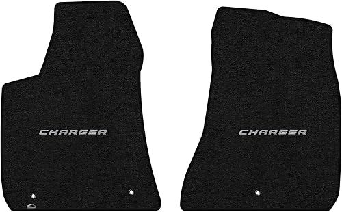Lloyd Mats Heavy Duty Carpeted Floor Mats for Dodge Charger RWD 2011-ON (Charcoal, 2PC - Silver Charger)