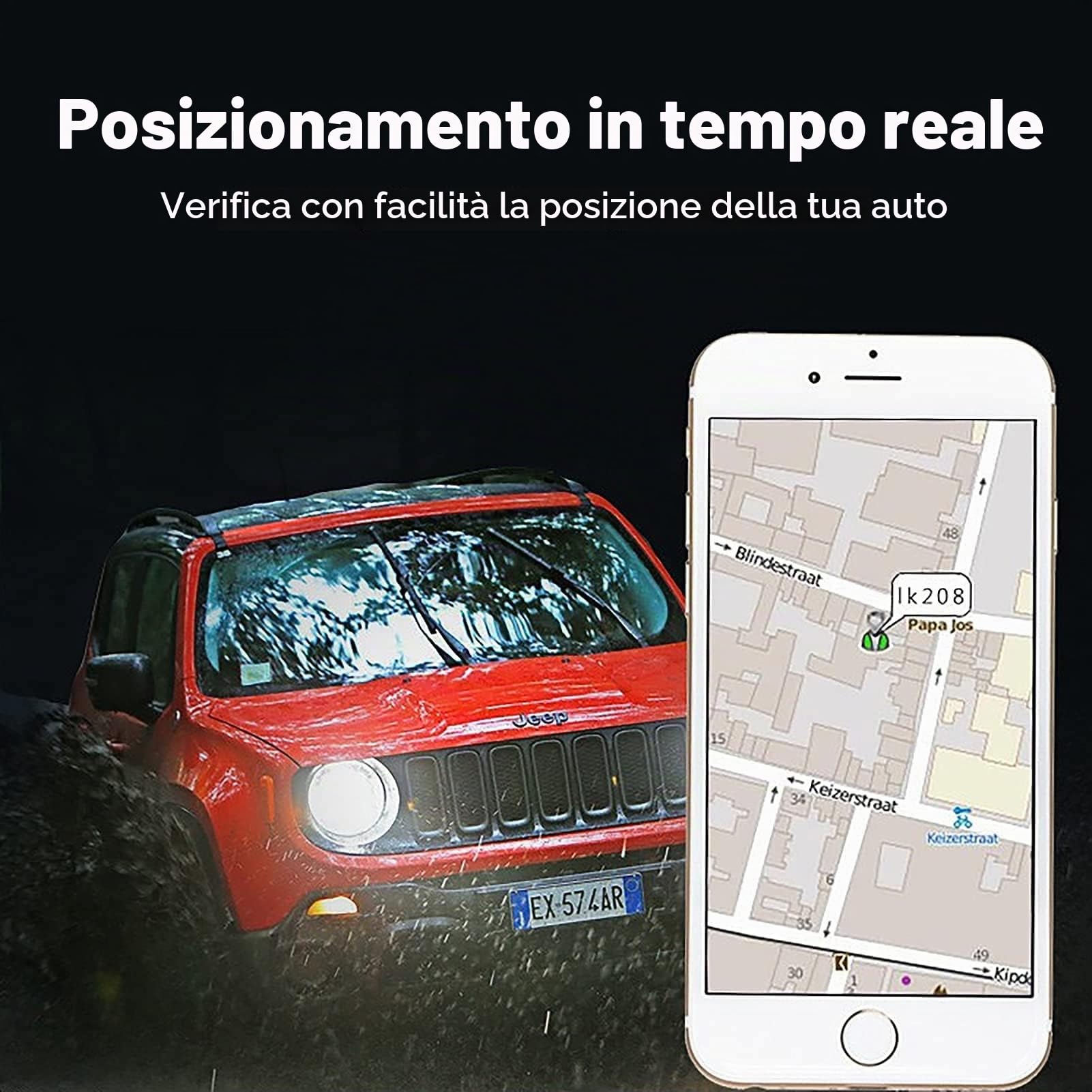 Localizzatore GPS Spia Auto GPS 10000mah, Tracker per Auto con Microfono Smart Alarm Impermeabile con Forte Magnete con L'app Senza Abbonamento Puoi Gestire Più Contemporaneamente