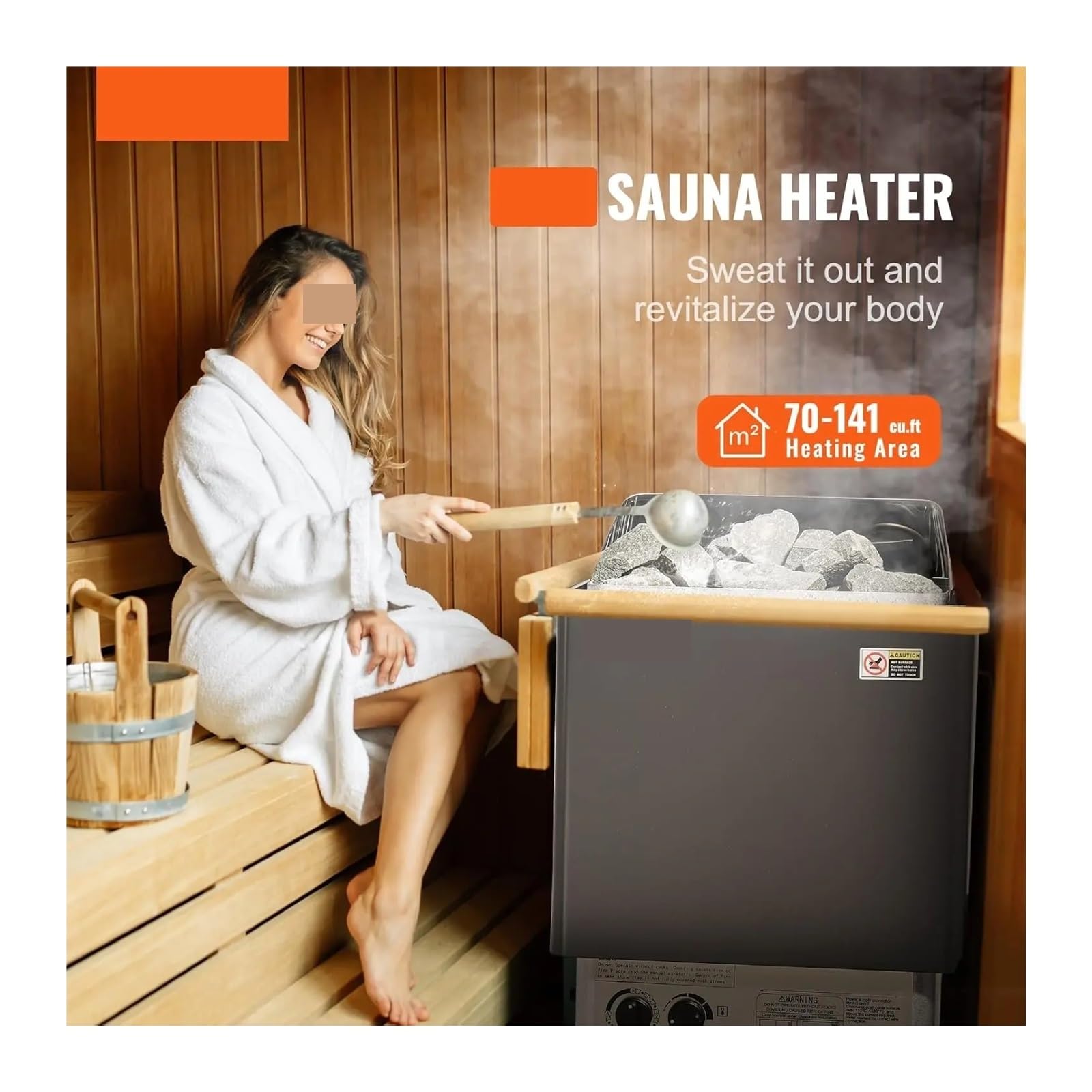 Piec do sauny, elektryczny, parowej z wbudowanym sterowaniem, Regulowana temperatura,Akcesoria Terapeutyczne