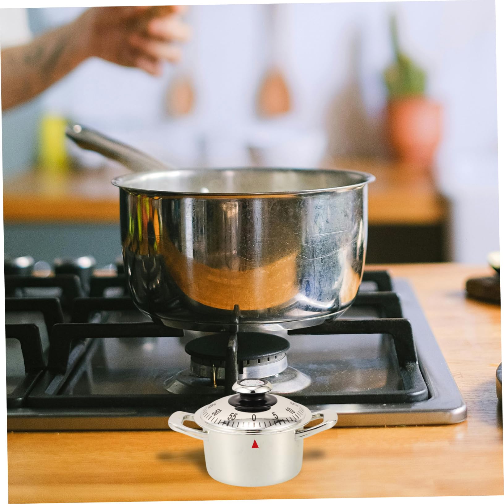 GRIRIW Küchentimer Mit Elefanten-Design - Mechanischer Timer Ohne Batterien (Orange)