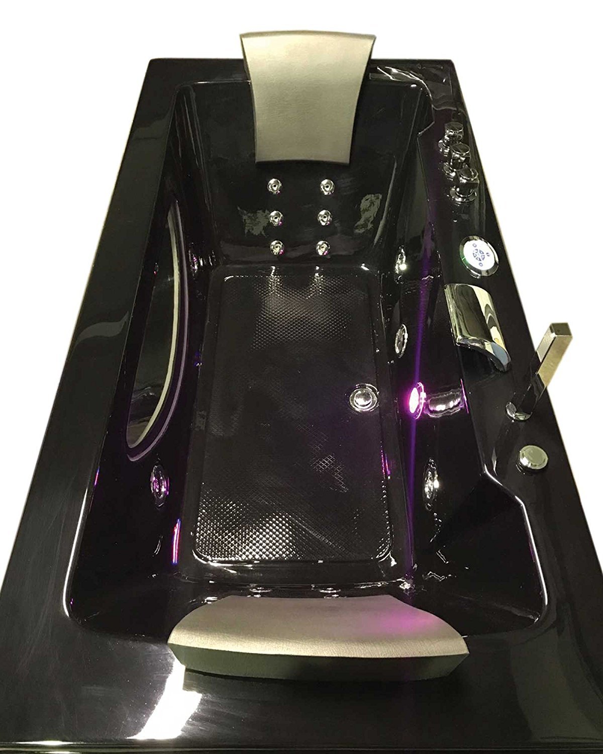 Bagno Italia vasca da bagno idromassaggio nera 180x90 cm 16 idrogetti radio cromoterapia