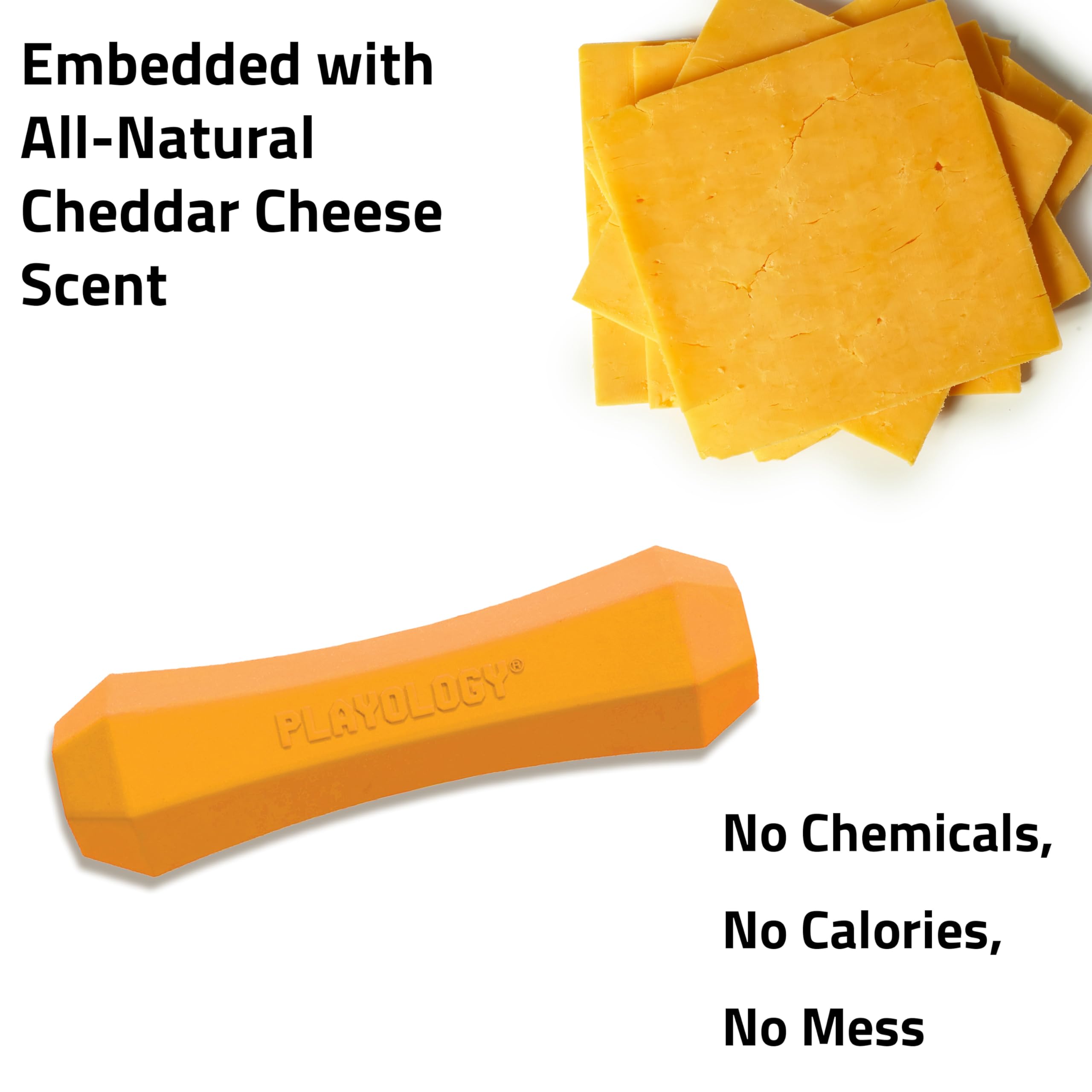 Playology Jouet couineur à mâcher pour Chien, pour Chiens de Taille Moyenne à Grande (6,8 kg à 15,9 kg) – pour mâcheurs modérés – Jouet parfumé au Cheddar entièrement Naturel – Matériaux Non Toxiques