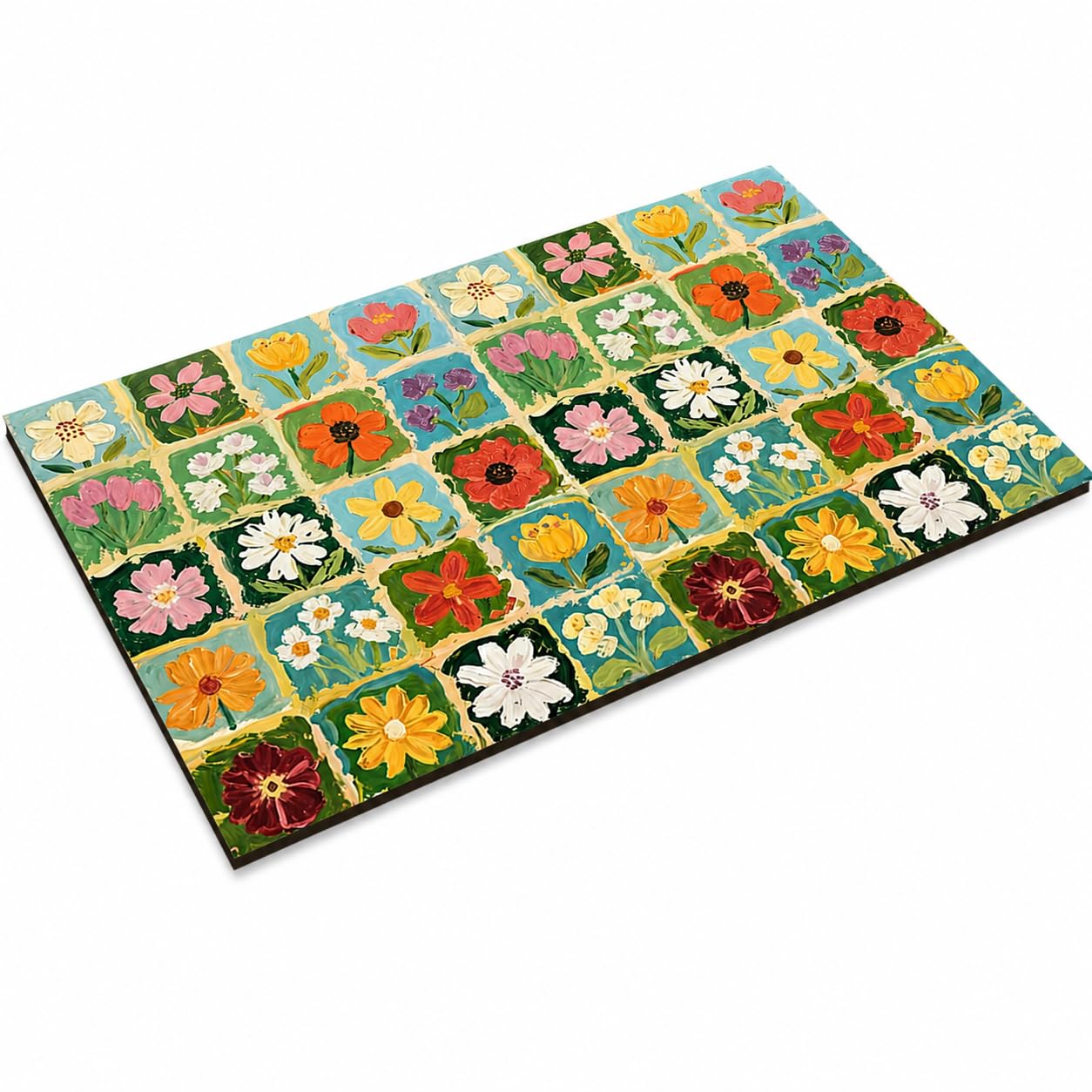 Tappetino da Bagno in atomacea, Fiori B, 80x120cm | Materiale composito, Tappeto Bagno Decorativo, doccia, Per famiglie attive
