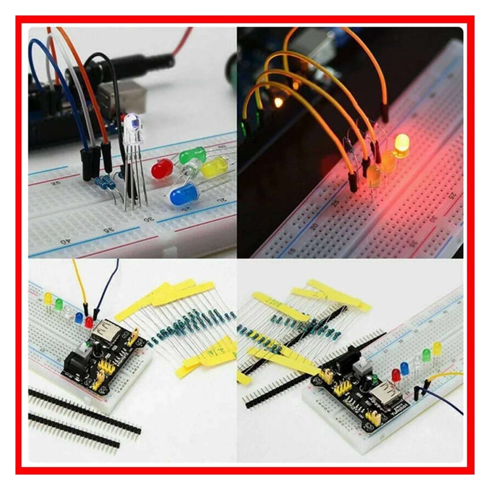 Starter kit breadboard da 830 punti, resistori/LED/condensatori for UNO