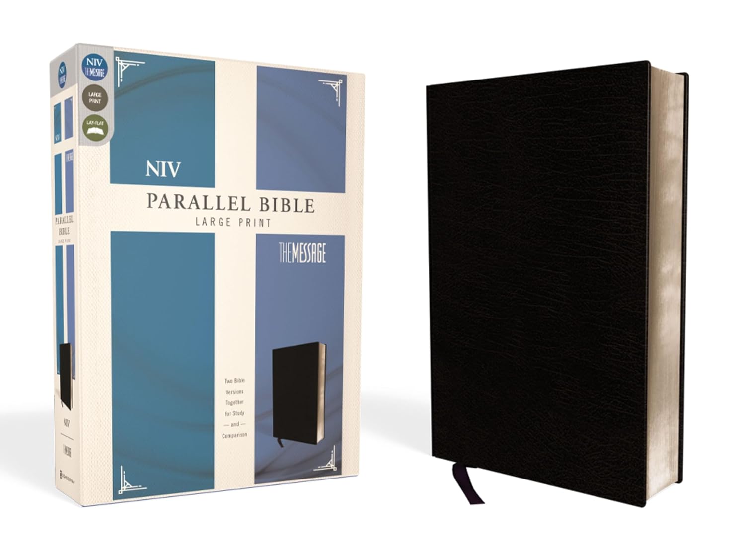 NIV The Message Parallel Bible Large Print Bonded Leather Black