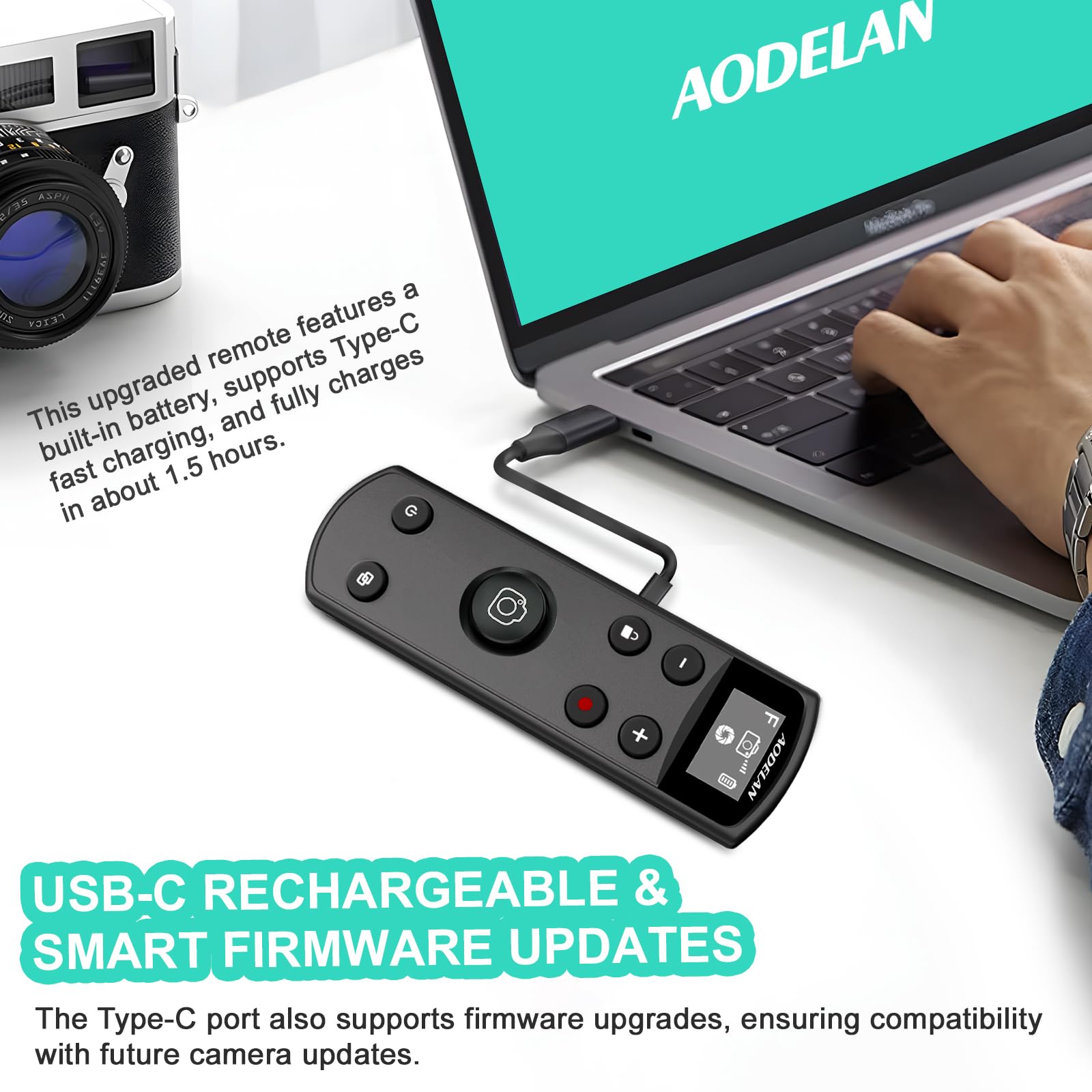 Telecomando Wireless Hanpusen Per Fujifilm Con Schermo OLED, Ricaricabile USB-C, Compatibile Con X100VI, X-M5, X-T30 II, X-T5, X-H2S E Molti Altri