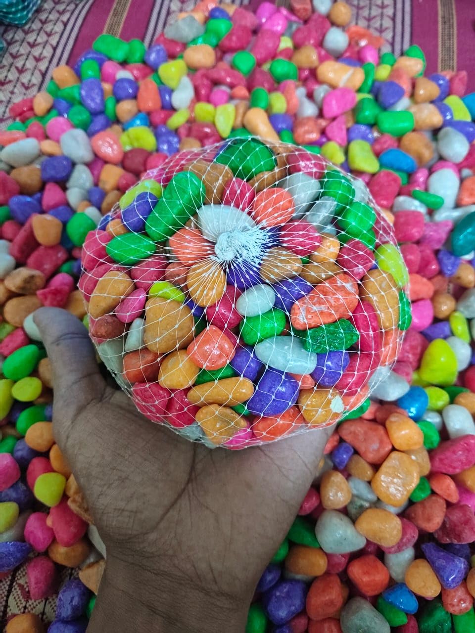Multi-Color Stone Glossy and Decorative Garden and Glass Pebbles| for Garden Vase Fillers Aquarium Table Decor Fountain Decoration 1Kg-image-49