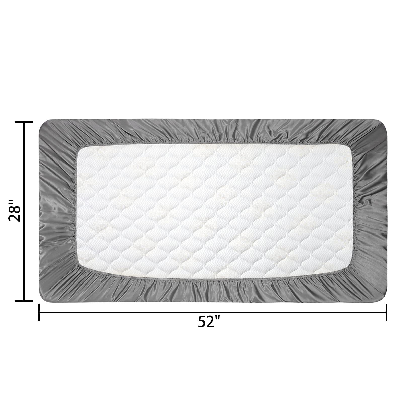 2 Lenzuola Per Culla In Raso Di Seta - 132x71x20 Cm - Per Capelli Sensibili Neonati, Ragazzi E Ragazze