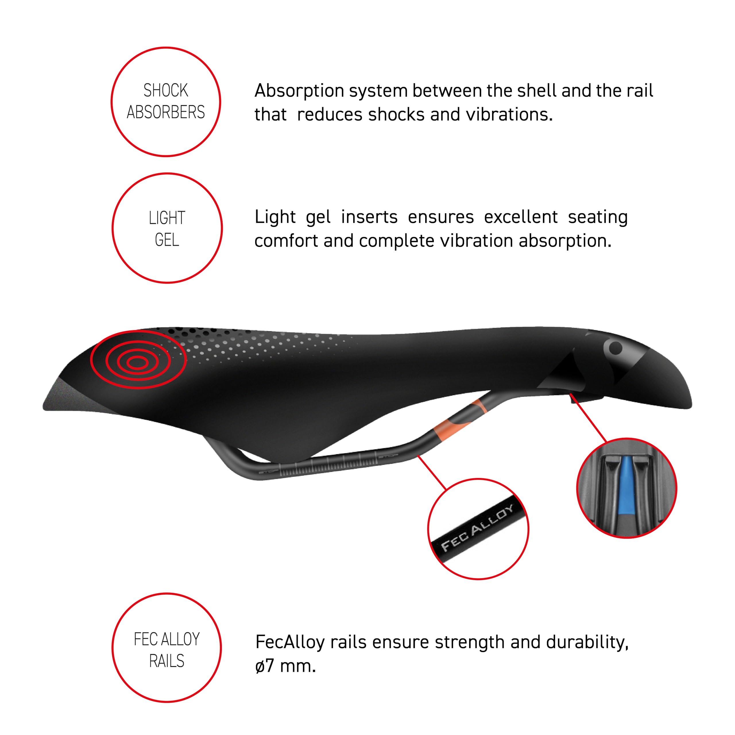 Selle Italia, Żel Zoo Flow, Road, MTB i Gravel Bike Saddle - dla mężczyzn i kobiet
