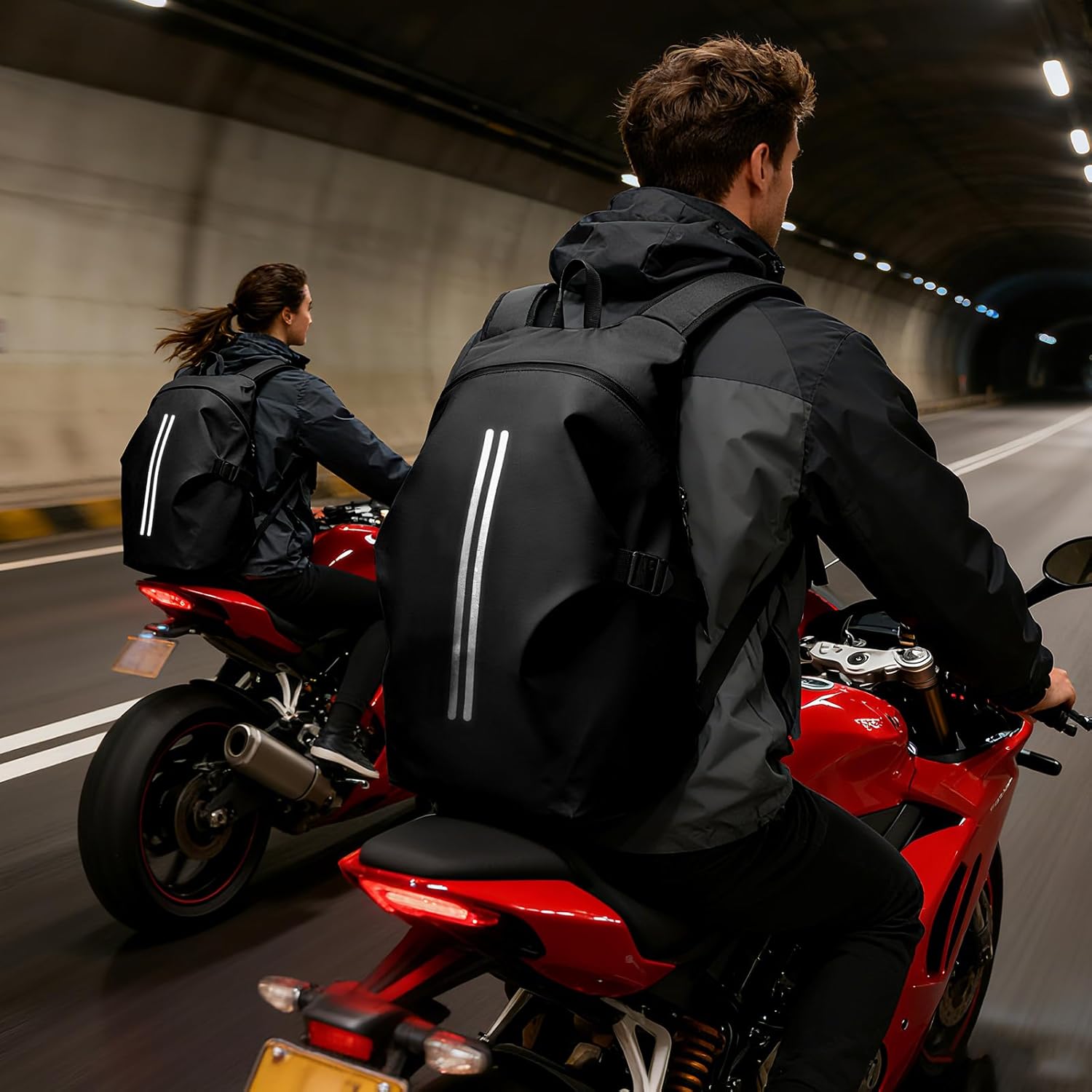 Motorcycle Backpack,Water Resistant Helmet Backpack for Men,Motorcycle Accessories,Travel Backpack - Image 2