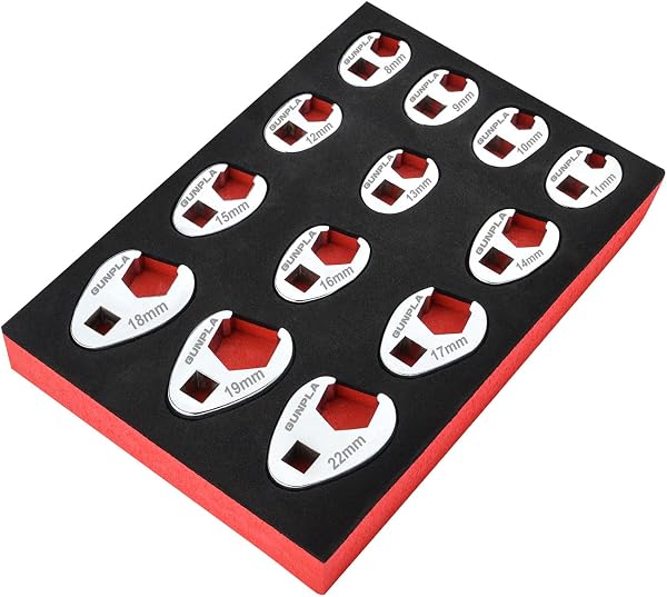 Gunpla 13 delar Crowfoot Skiftnyckel Set 8-22 mm
