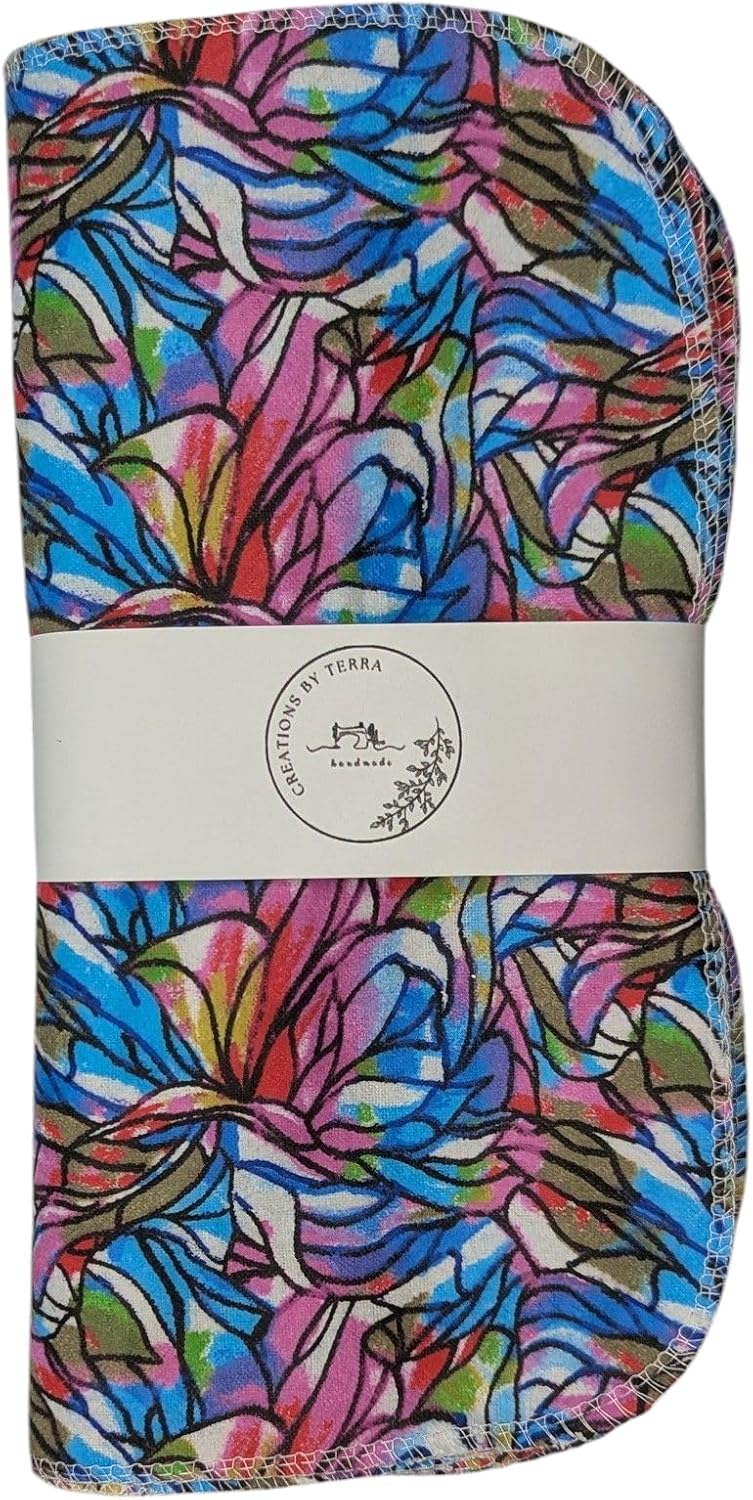 Creations by Terra - Reusable Paper Towels Washable Roll - Cloth Paper Towel Replacement - Zero Waste - 12pk (Stained Glass Orchid)