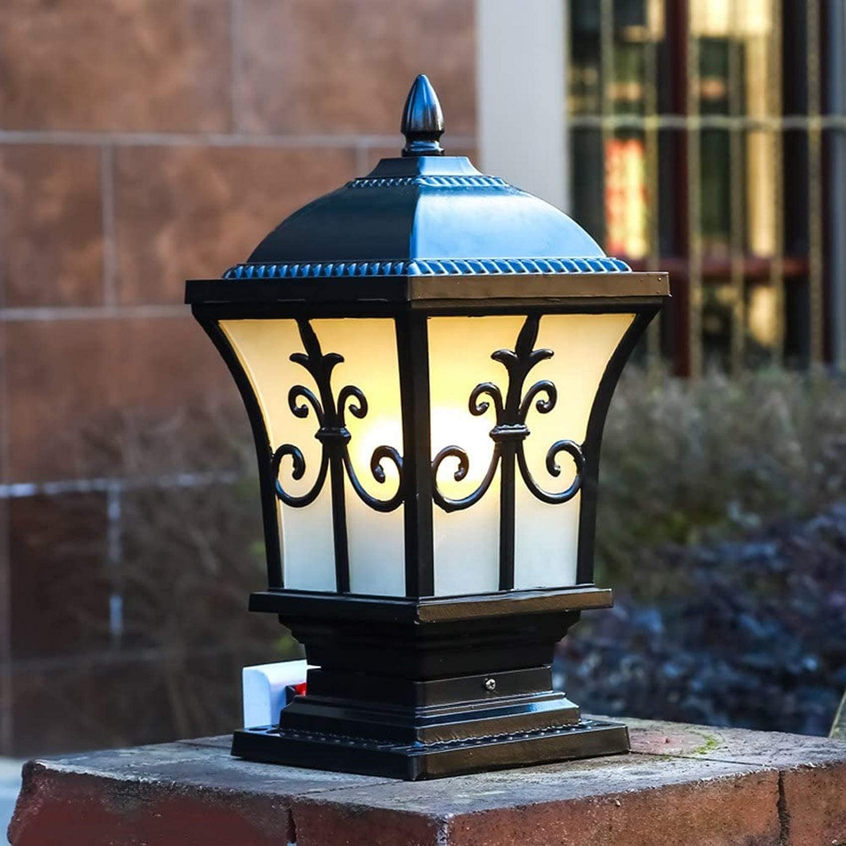 VDOQTLJT IP54 Waterproof Post Lights Lawn Lamp Creative Aluminum Rustproof Path Column European Outdoor Wall Pillar Light Garden Villa Door Gate Lantern
