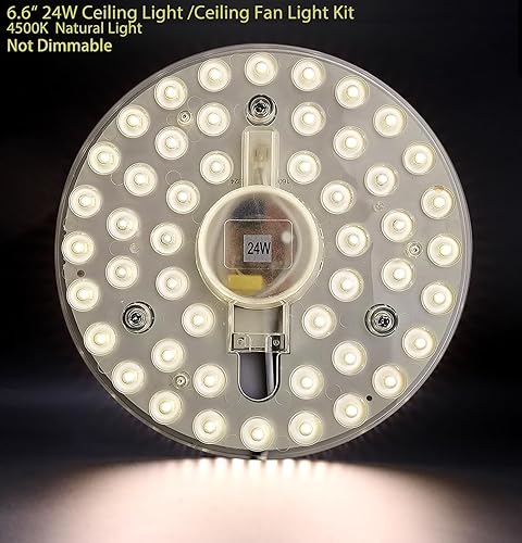 Miniatura 10 de Zhairdalstar Kit de reequipamiento LED de 18 W, motor de luz para ventilador de techo empotrado, panel de repuesto PCB, luz natural de 5000 K (1