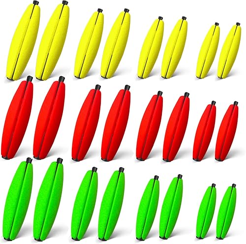 SEAOWL Flotadores de clavijas ranuradas, flotadores de pesca para bagre, bobber de espuma de cigarros de pesca para plataforma Santee, 1.5, 2, 2.5,